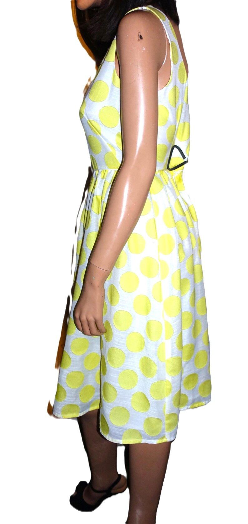 Loft Ann Taylor Loft Yellow White Polka Dot Dress 4 Size S / US 4 / IT 40 - 4 Thumbnail