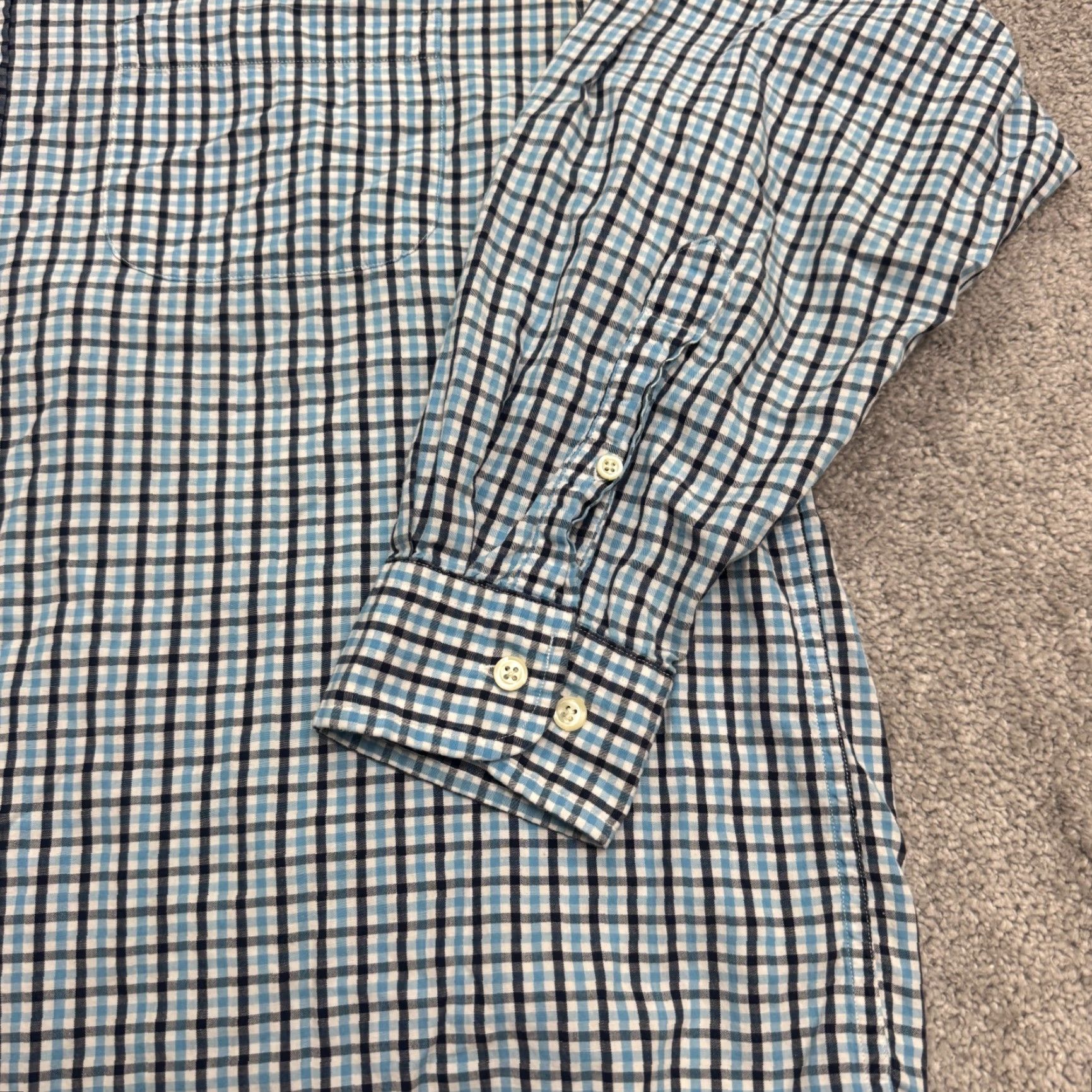 Brooks Brothers Brooks Brothers Blue Plaid Button-Up Long Sleeve Sport Shirt Men's Large Regular Cotton Size US L / EU 52-54 / 3 - 5 Thumbnail