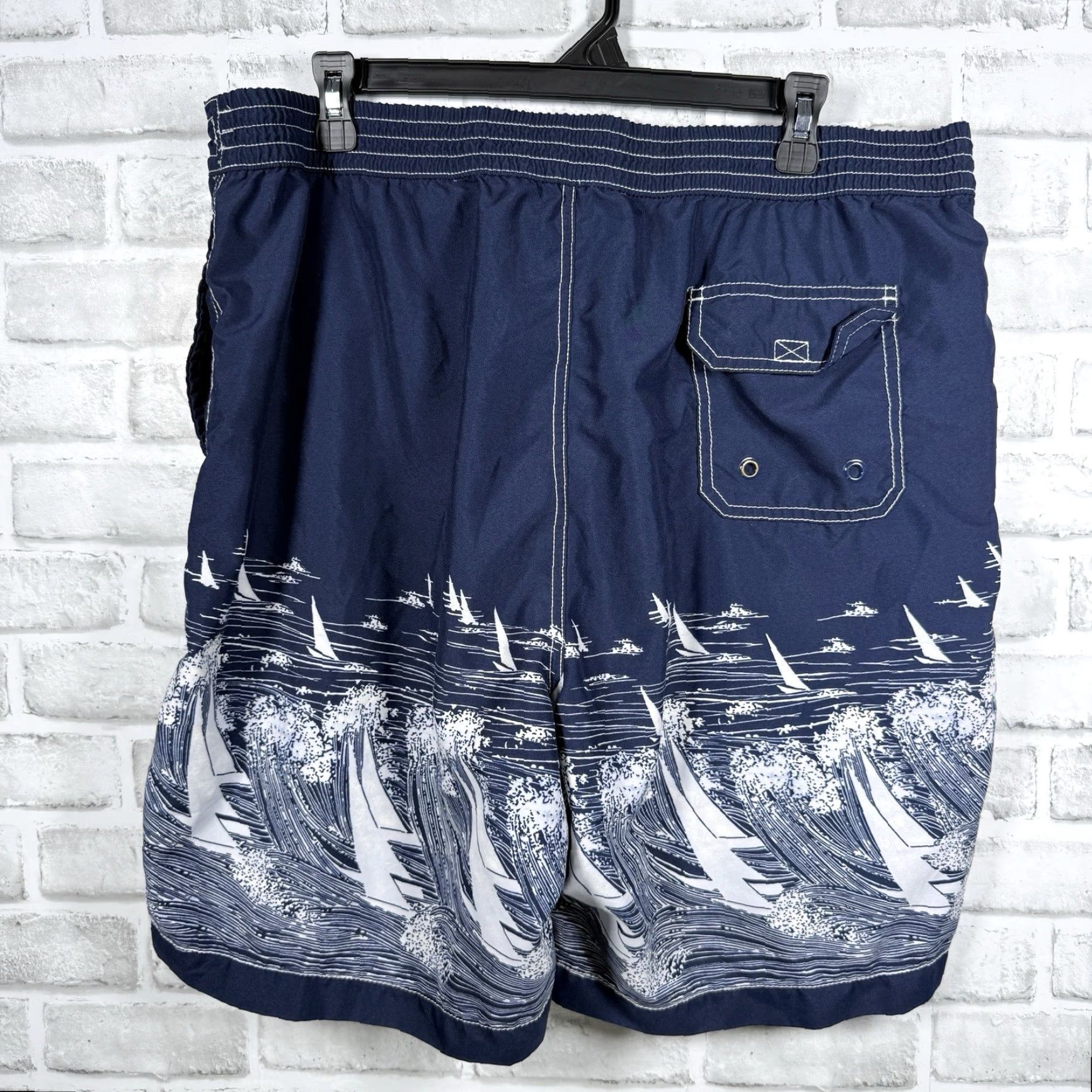 Reyn Spooner Reyn Spooner 100% Polyester Blue Swim Trunks Mens Size XL Size US 36 / EU 52 - 5 Thumbnail