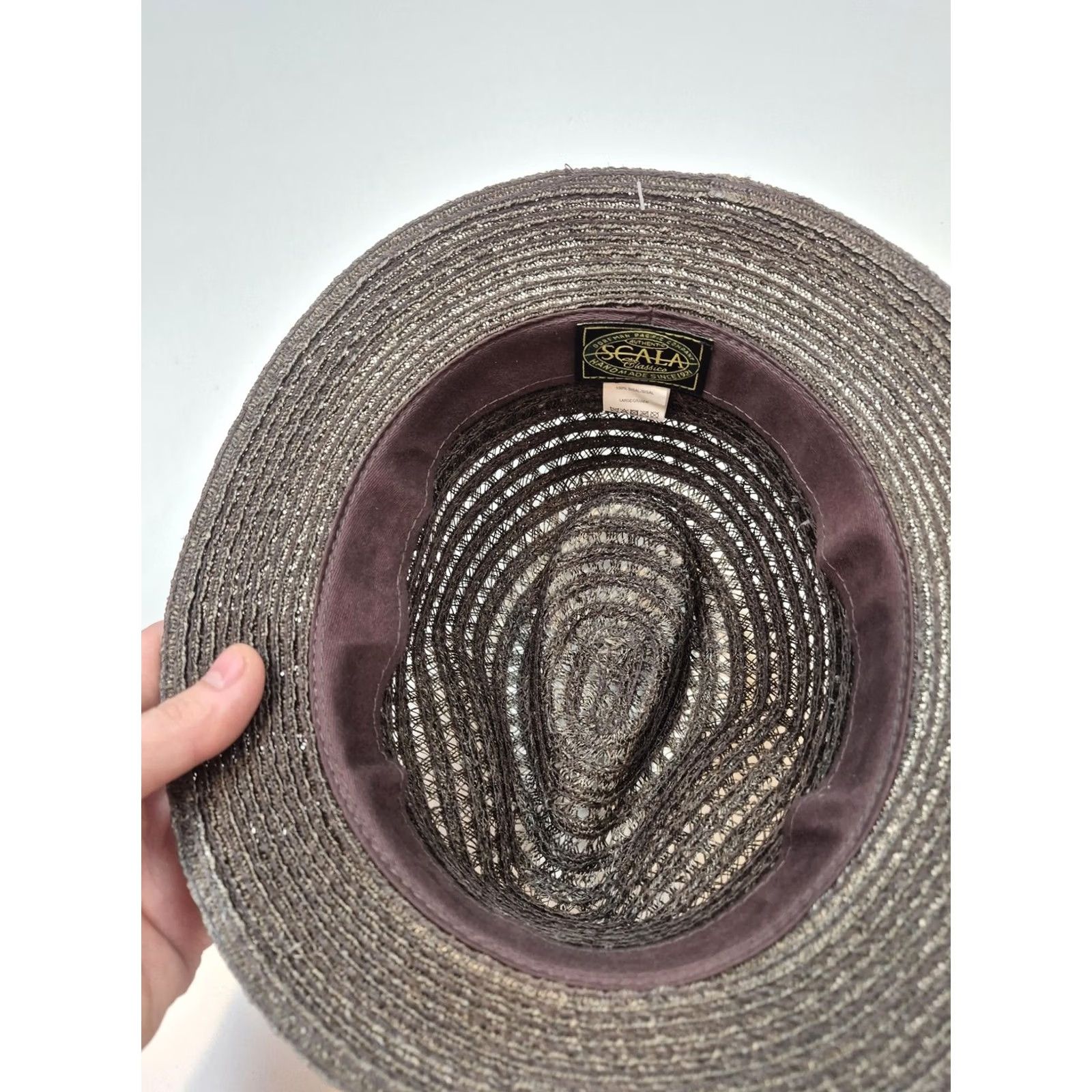 Vintage VINTAGE Scala Fedora Hat Trilby Fitted Mens L Brown Straw Breathable Lightweight Summer Size ONE SIZE - 5 Thumbnail