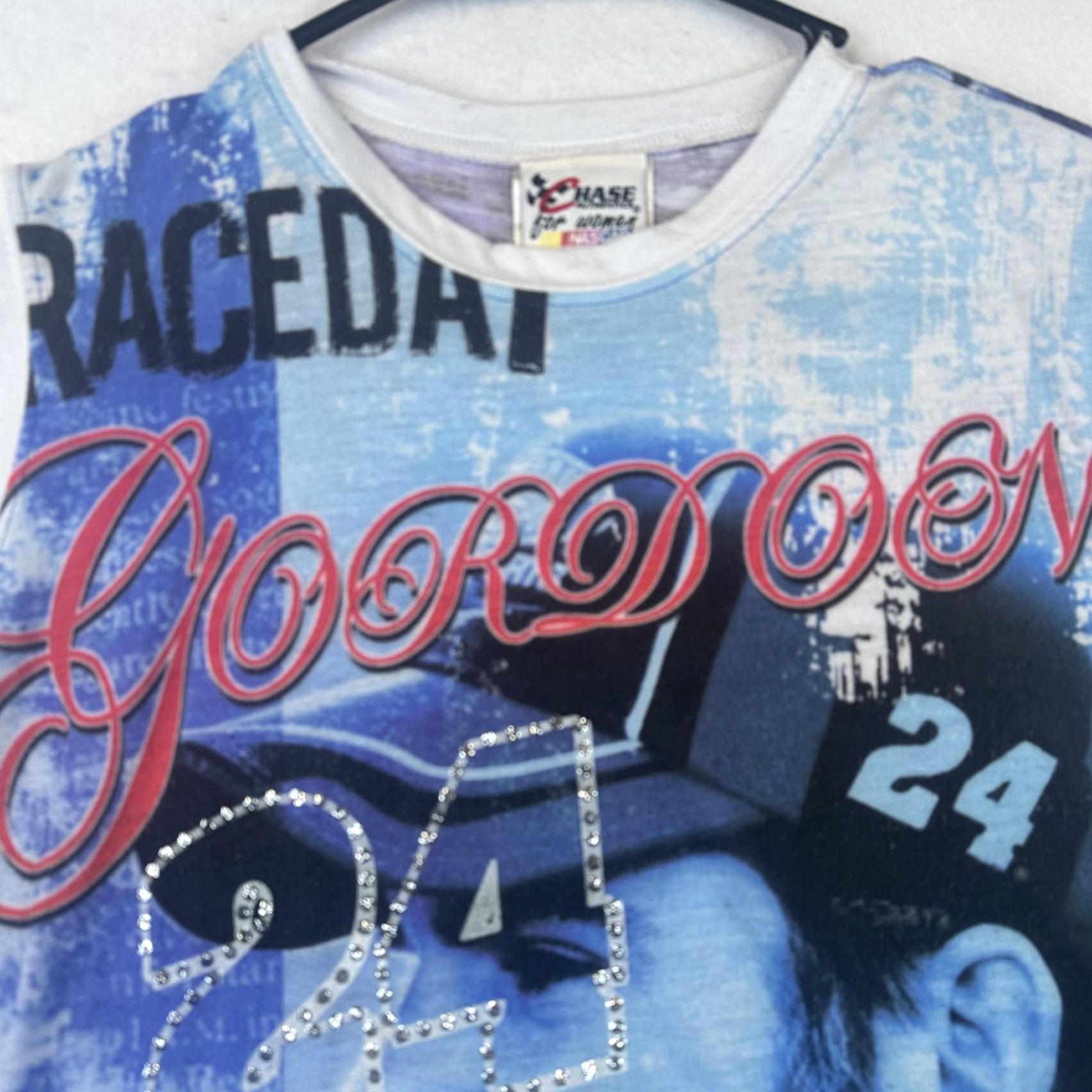 Chase Authentics Jeff Gordon NASCAR Shirt Womens Small Sleeveless Chase Authentics Race Car 24 | Tank Top | Blue | Graphic Rhinestone | Jersey | Sports Size S / US 4 / IT 40 - 3 Thumbnail