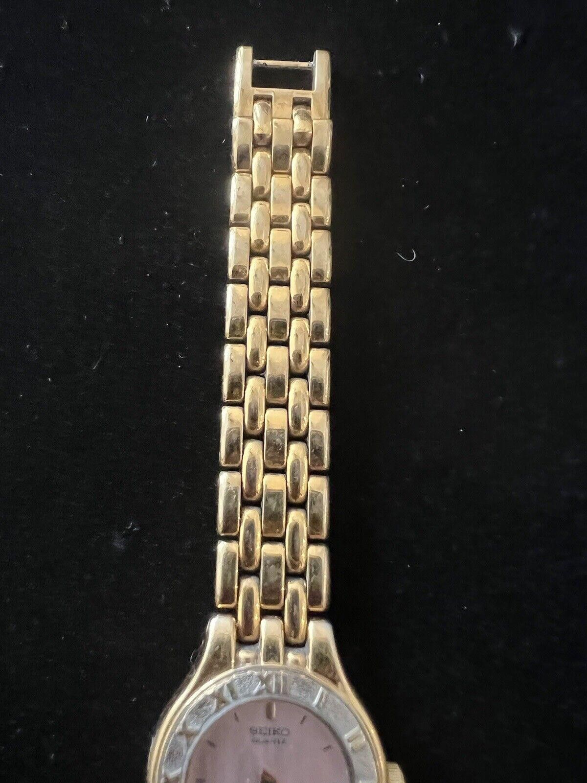 Seiko Vintage Seiko Ladies Quartz Watch Pink Face New Battery Size ONE SIZE - 5 Thumbnail