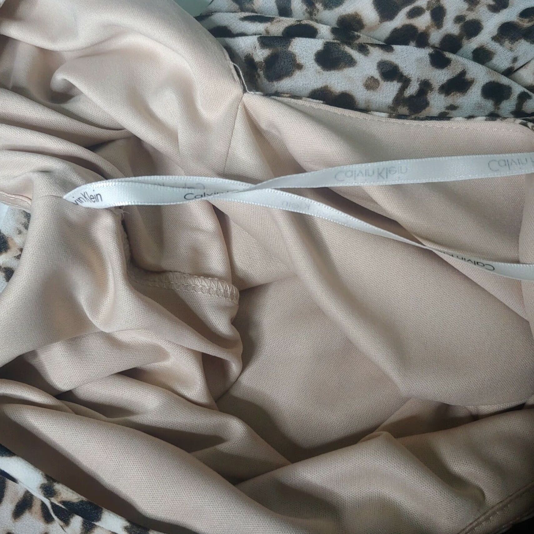 Calvin Klein Calvin Klein Shift Dress Sleeveless Leopard Print 6 Beige/Brown Womens Vintage No (if needed) Size M / US 6-8 / IT 42-44 - 3 Thumbnail
