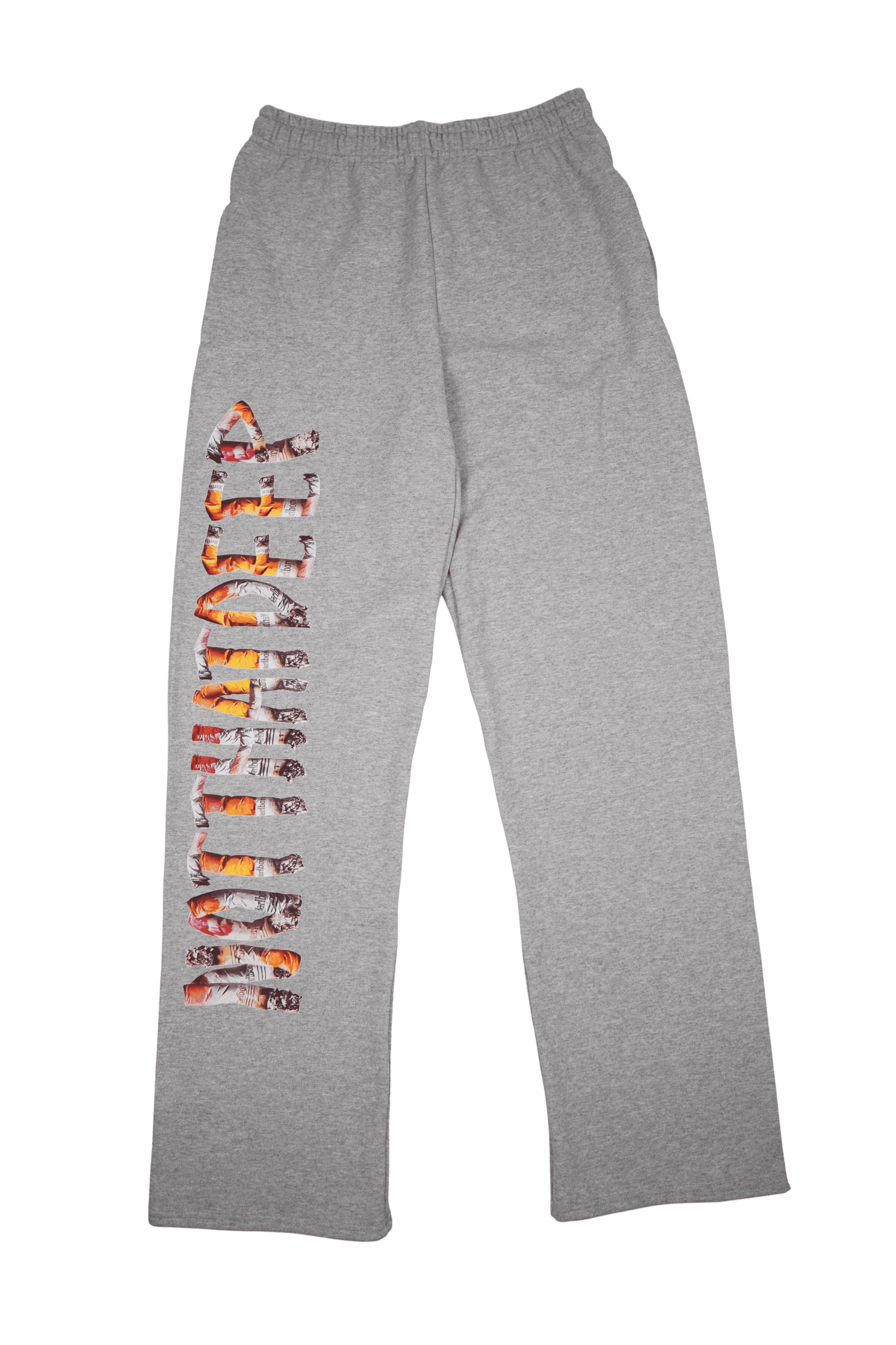 Japanese Brand Grey Cigarette Spell out Sweatpants Size US 32 / EU 48 - 2 Thumbnail