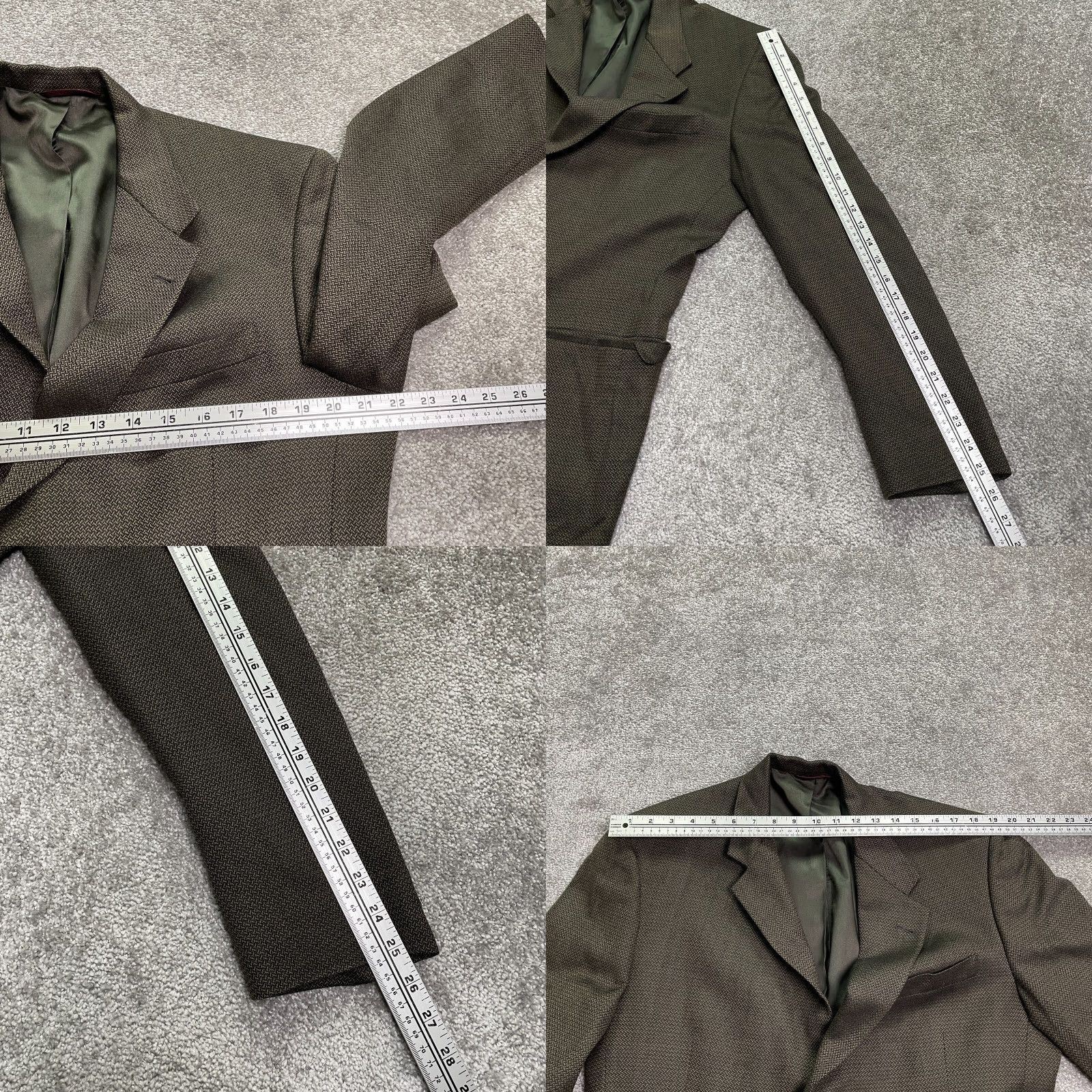 Vintage Hart Schaffner & Mark Gold Trumpeter Blazer Suit Men 40L Brown Check Business Size 40R - 9 Thumbnail