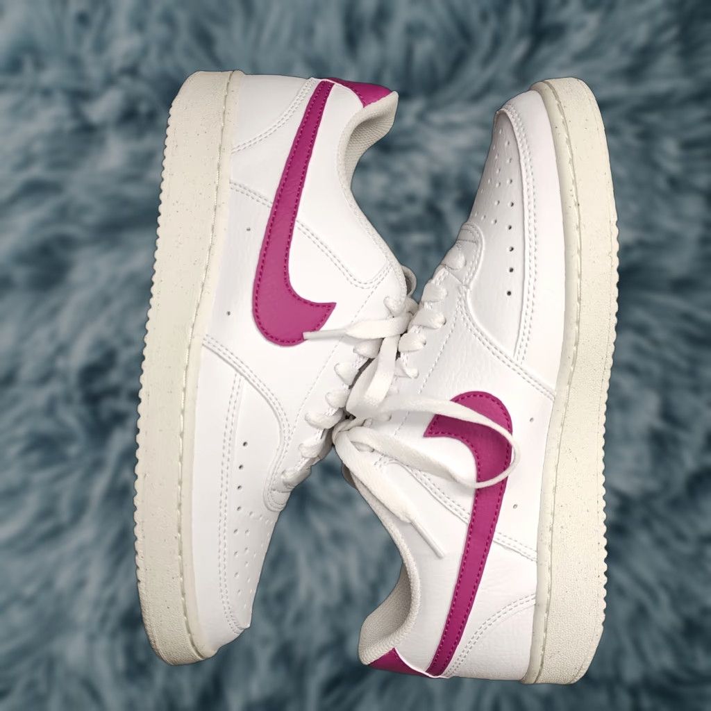 Nike Nike Court Vision Low Next Nature Sneakers Womens Size 9 US White Purple DH3158-500 Size US 9 / IT 39 - 1 Thumbnail