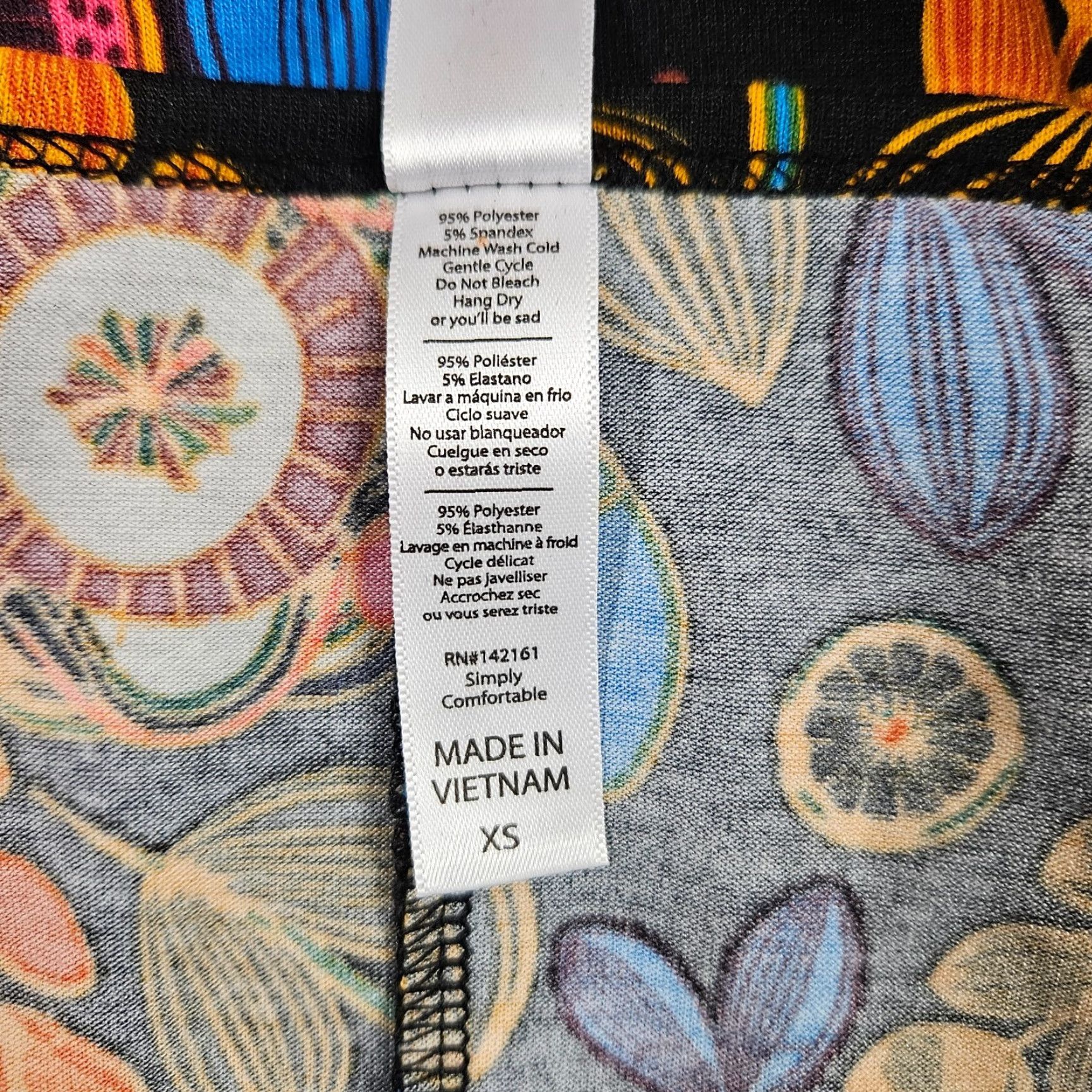 Vintage VINTAGE LuLaRoe Womens Perfect T XS Blue Orange Floral Short Sleeve Size 26" / US 2 / IT 38 - 5 Thumbnail