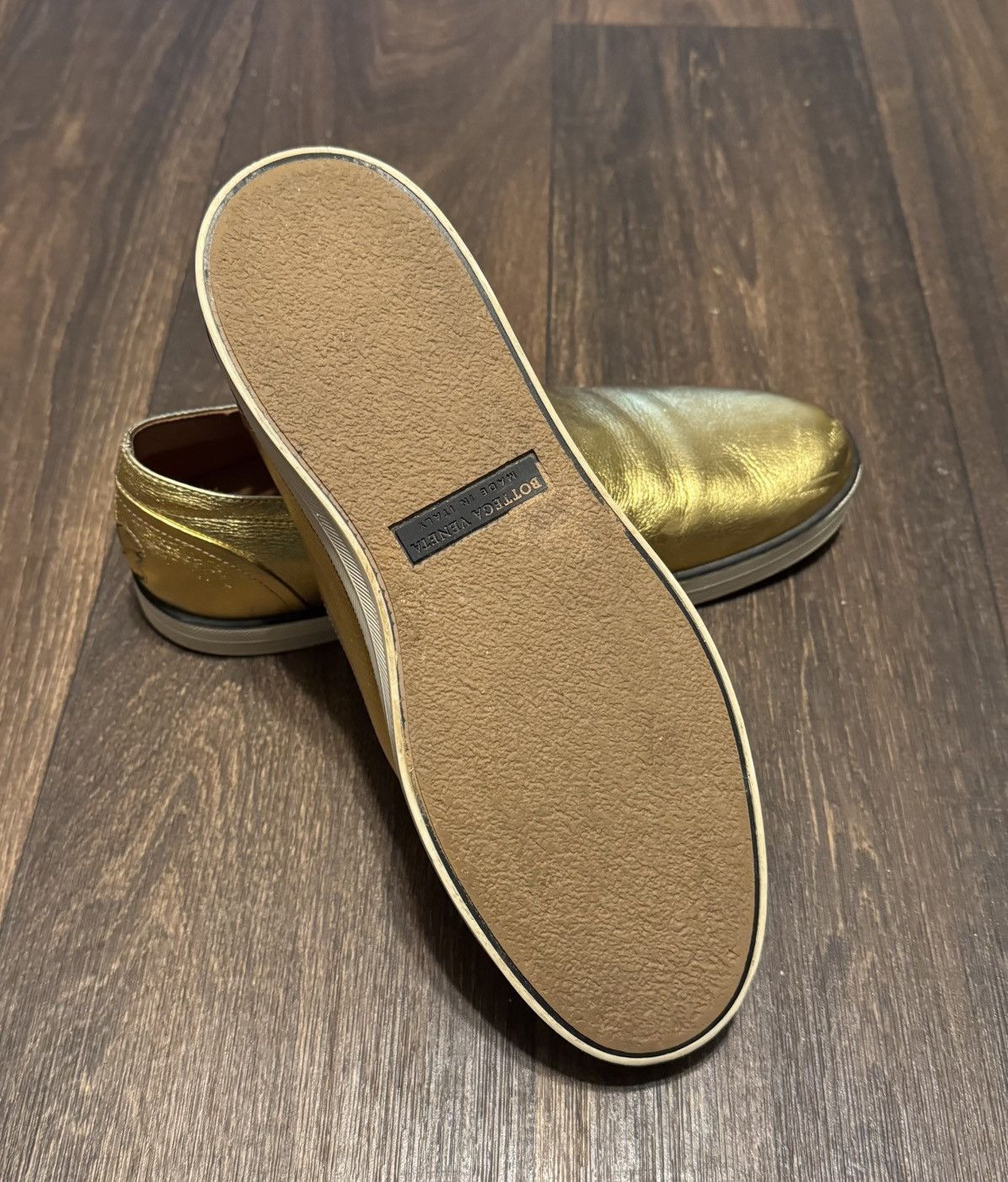 Bottega Veneta Bottega Veneta Gold Metallic Leather Slip-On Size US 9 / IT 39 - 5 Thumbnail
