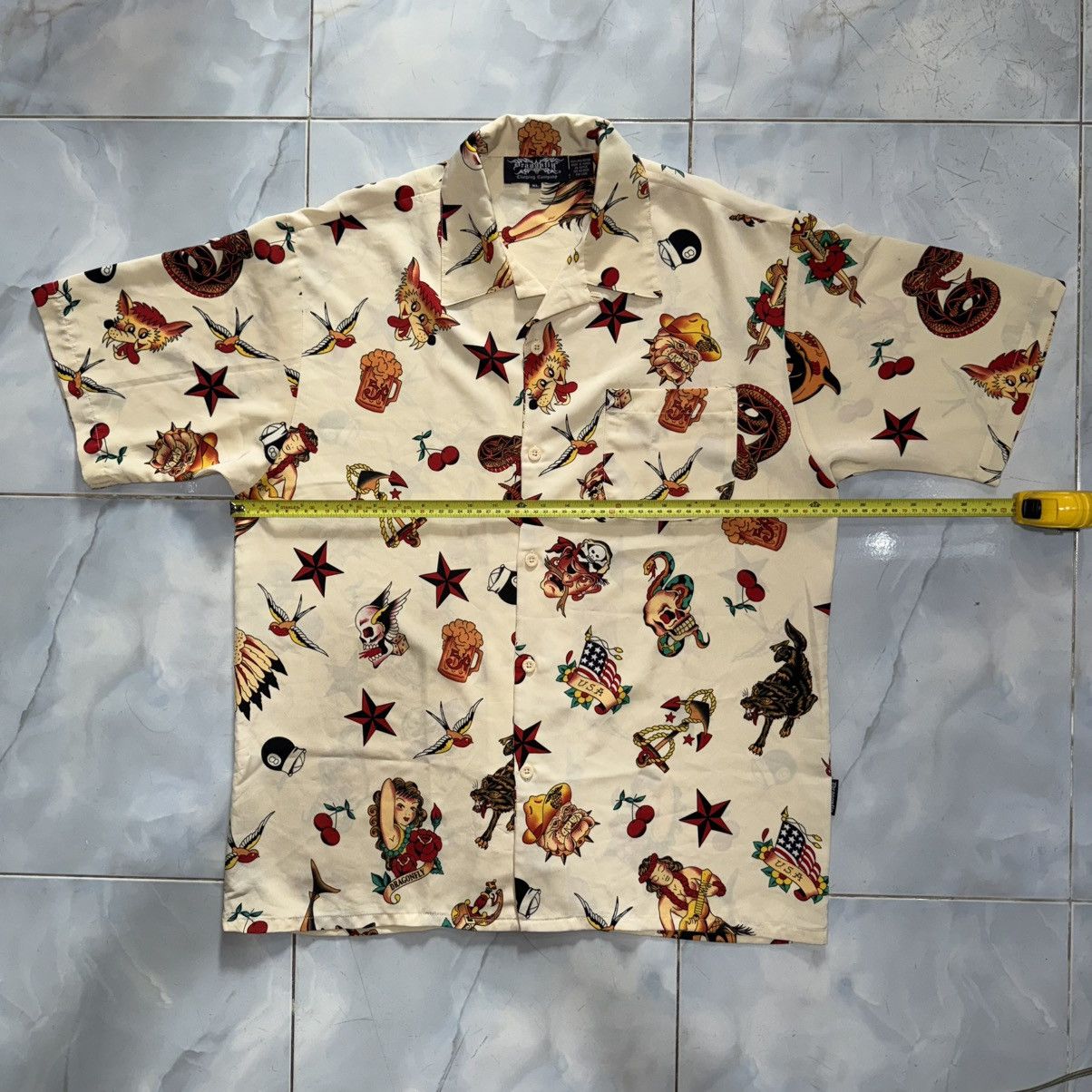 Dragonfly Vtg Y2K Dragonfly Traditional Tattoo Hawaiian Shirt Size US XL / EU 56 / 4 - 11 Thumbnail