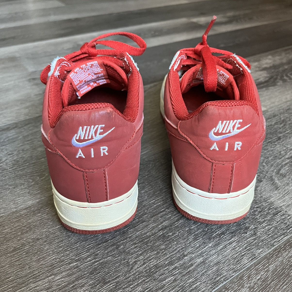 Nike Vintage 2000s Nike Air Force 1 White Varsity Red Shoes Sz 9 Size US 9 / EU 42 - 4 Thumbnail