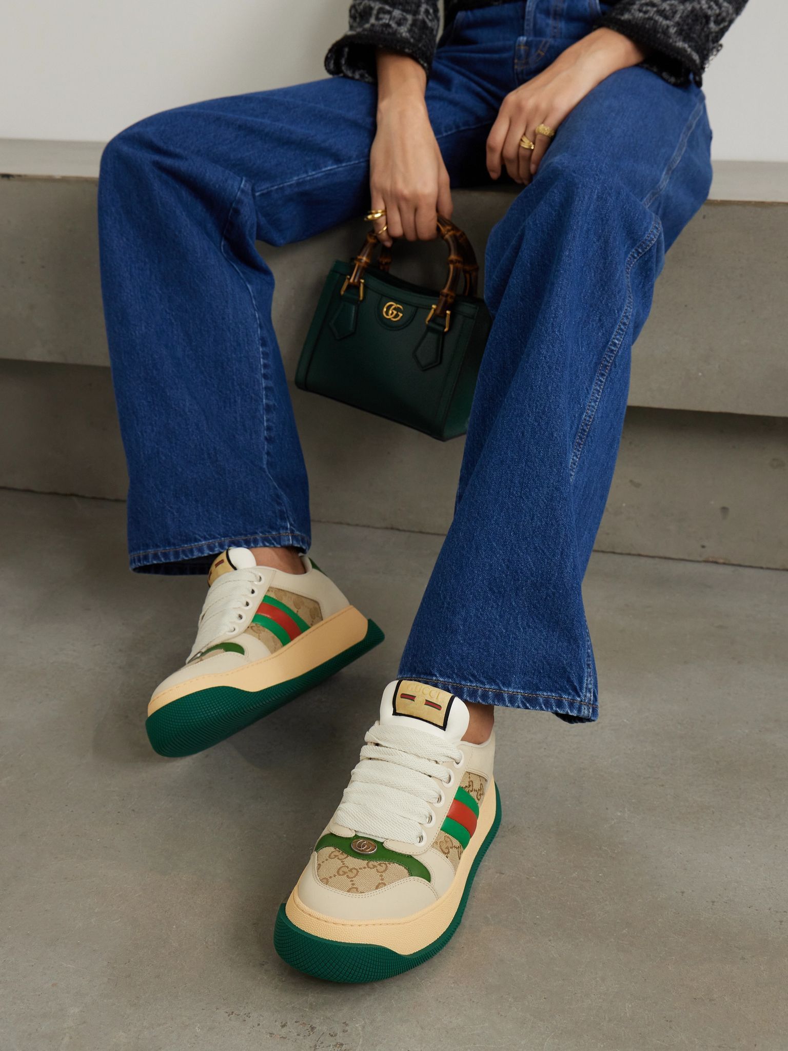 Gucci oc11z1025 Screener Trainer With Web in Multicolor Size US 7 / IT 37 - 2 Thumbnail