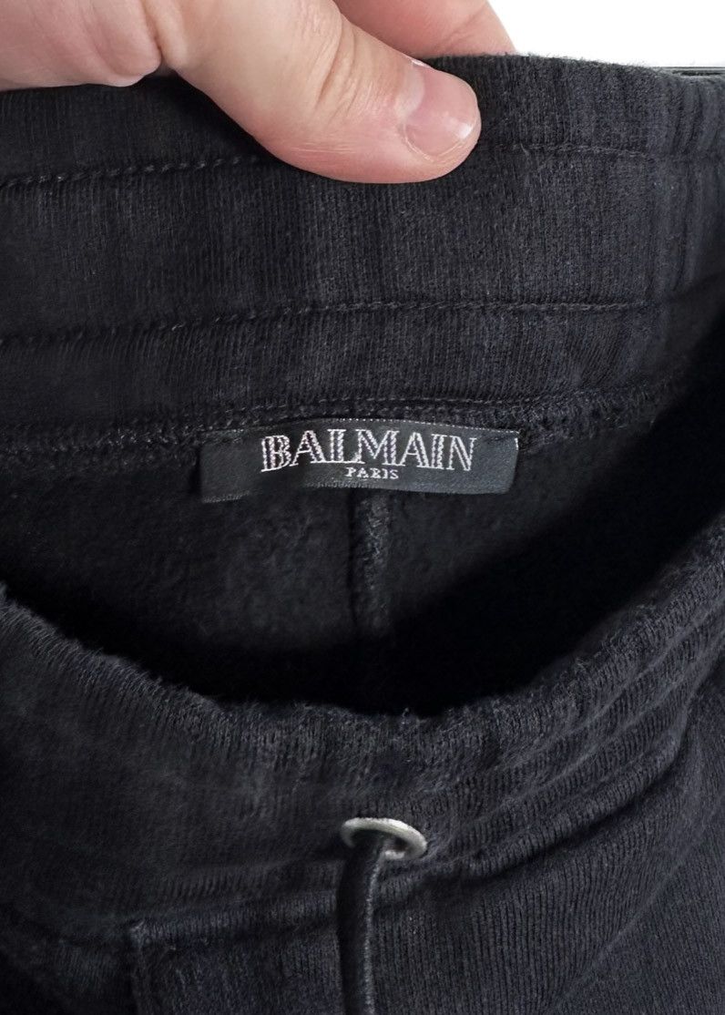 Balmain Balmain Black Textured Biker Sweatpants Size US 36 / EU 52 - 4 Thumbnail