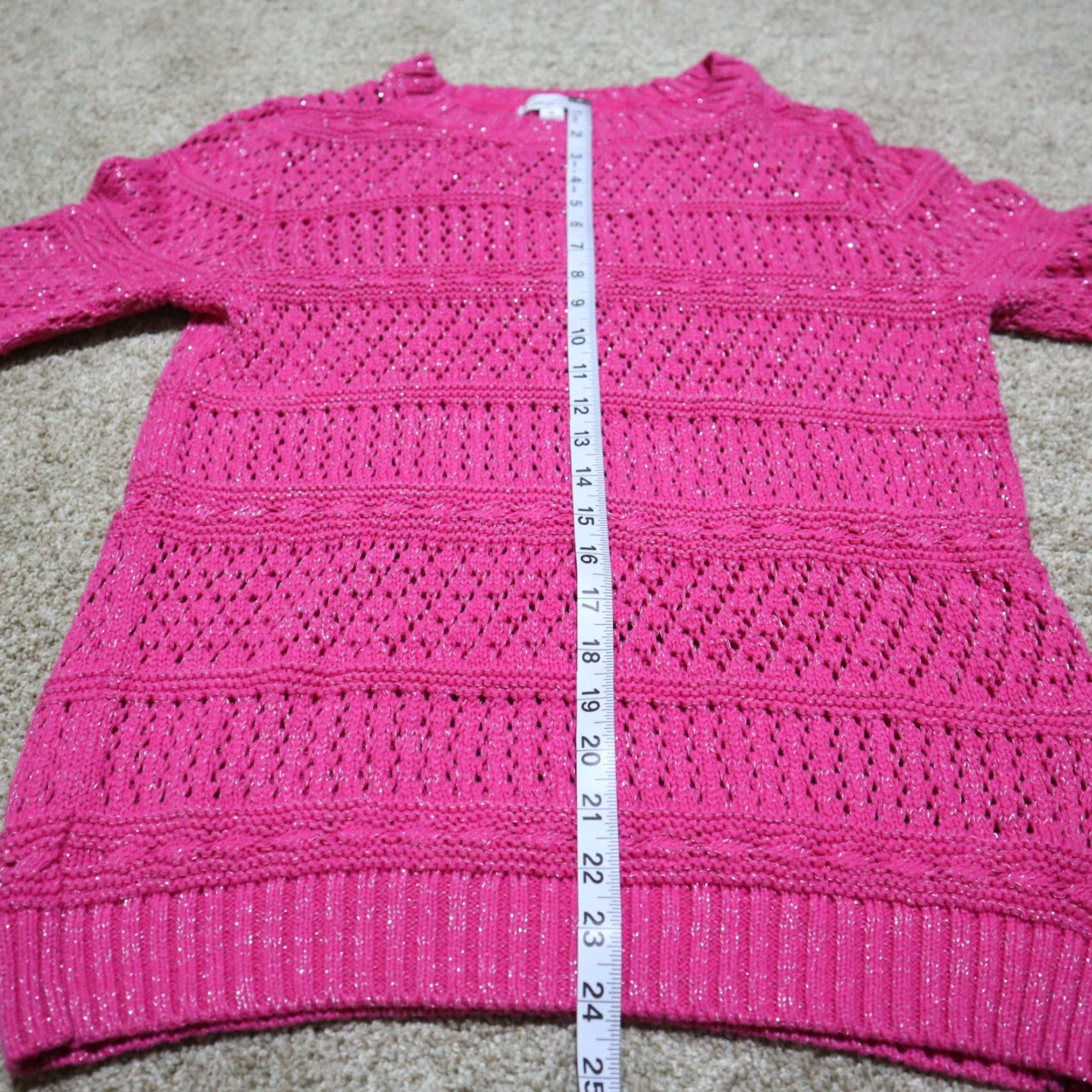 Pinko Kim Rogers Sweater Women's M Pink Knit Cable-Knit V-Neck Long Sleeve Pullover Adult Womens Size M / US 6-8 / IT 42-44 - 5 Thumbnail