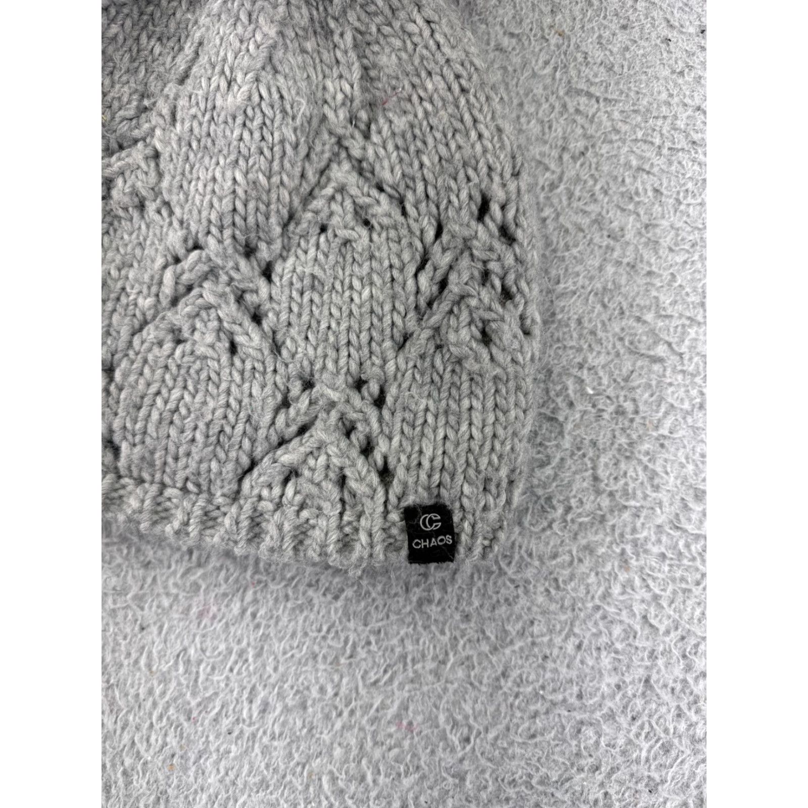 Vintage Chaos Beanie Toque Womens One Size Gray Acrylic Knit Beanie Casual Activewear Ski Womens Size ONE SIZE - 2 Thumbnail