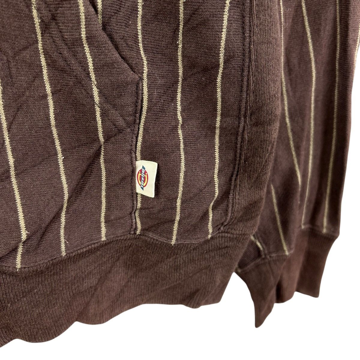Dickies Vintage Dickies Japan Brown Pinstripe Full Zip Hoodie Size US L / EU 52-54 / 3 - 5 Thumbnail