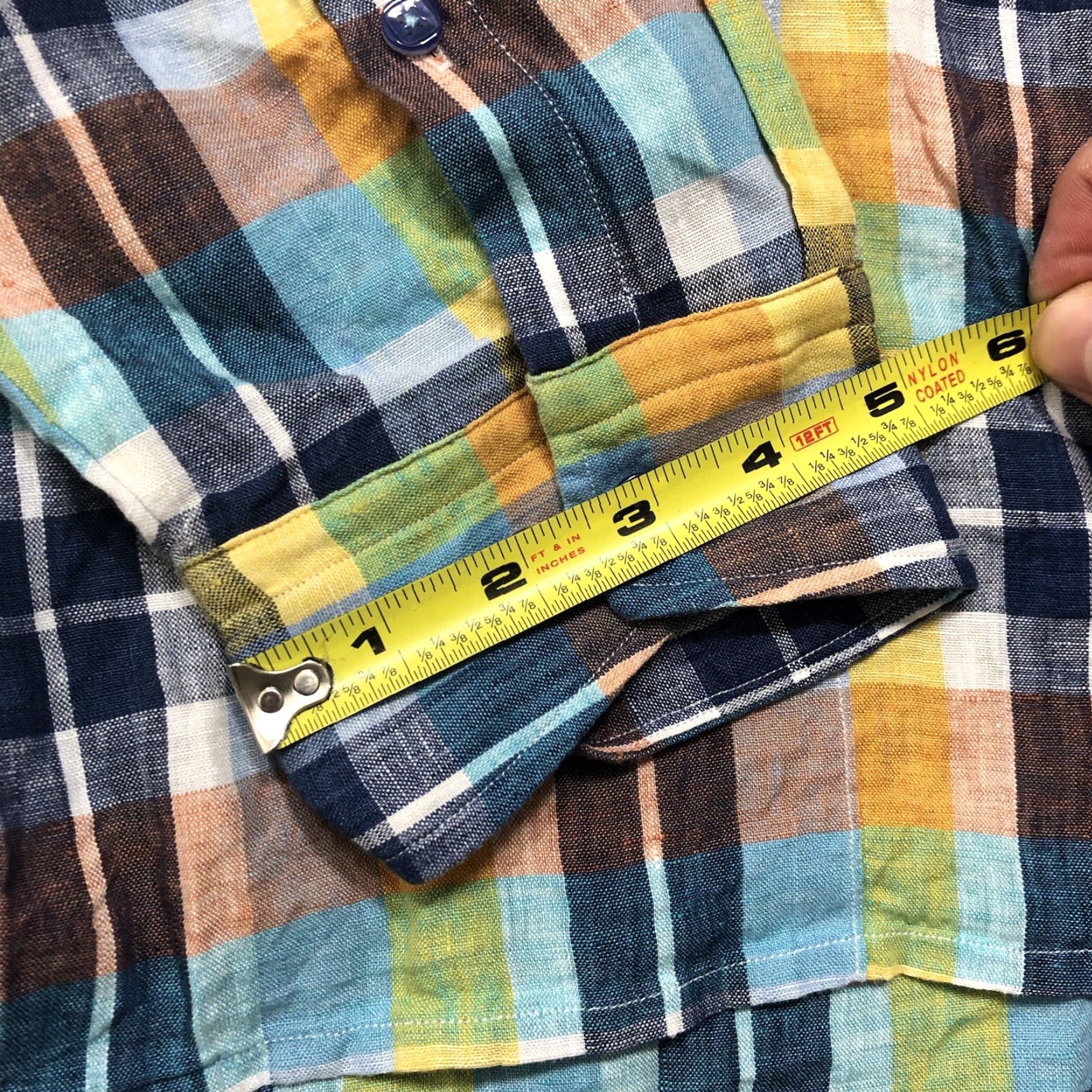 Tommy Bahama Tommy Bahama Shirt Adult 2XL Plaid Long Sleeve Button-Up Front Linen Beach Mens Size US XXL / EU 58 / 5 - 7 Thumbnail