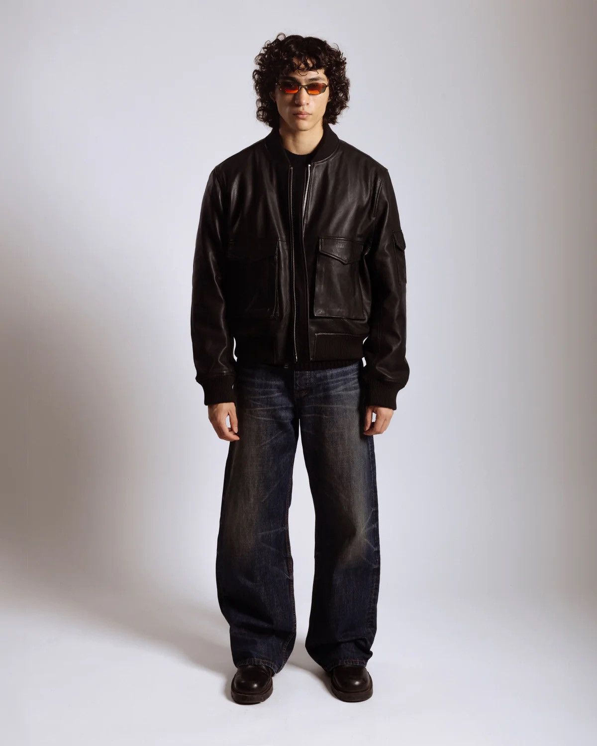 No Maintenance × Vintage No Maintenance Lambskin Cargo Bomber 