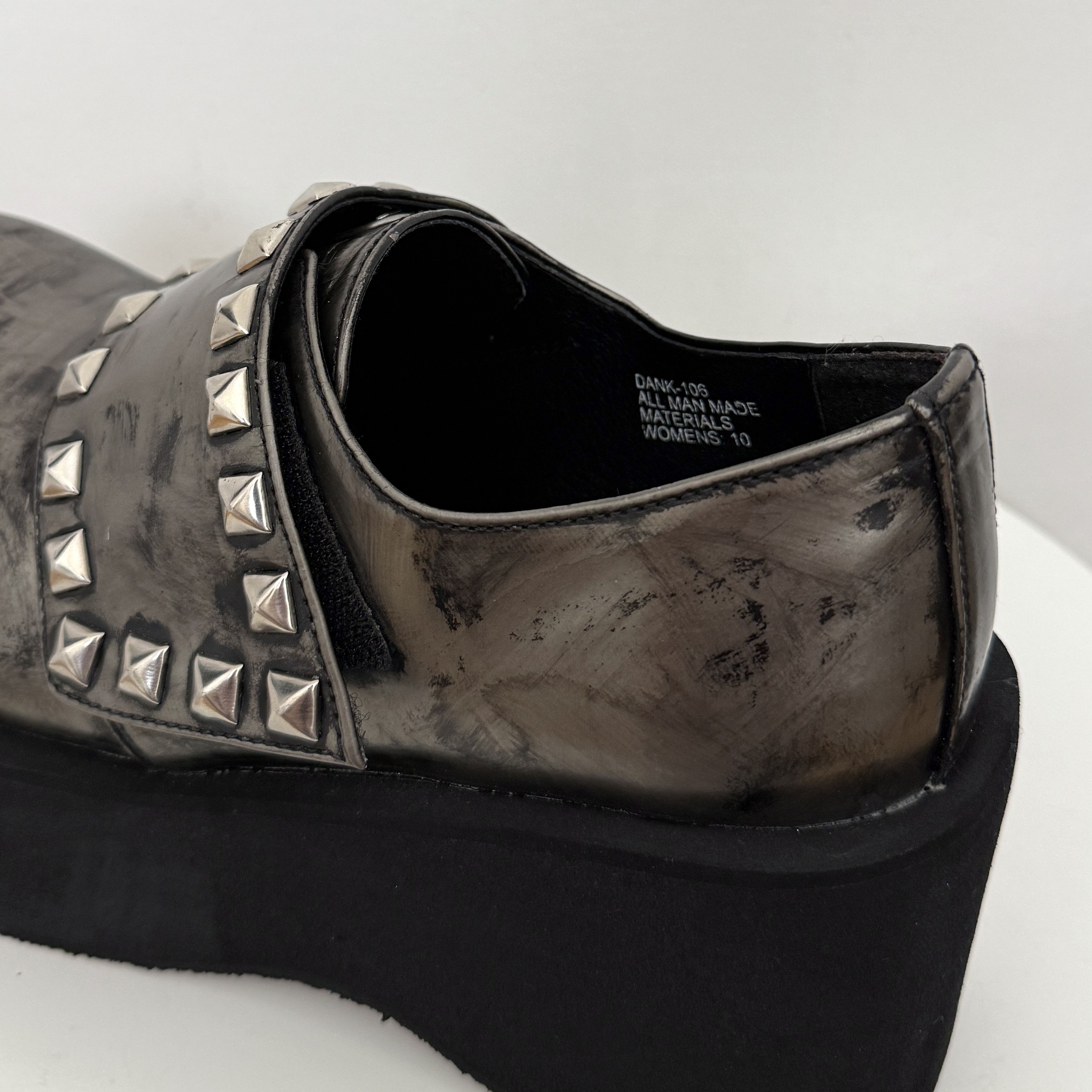 Demonia Cult RARE Demonia Vintage 90s Platforms 'The Dank' Silver Studs Size US 10 / IT 40 - 7 Thumbnail