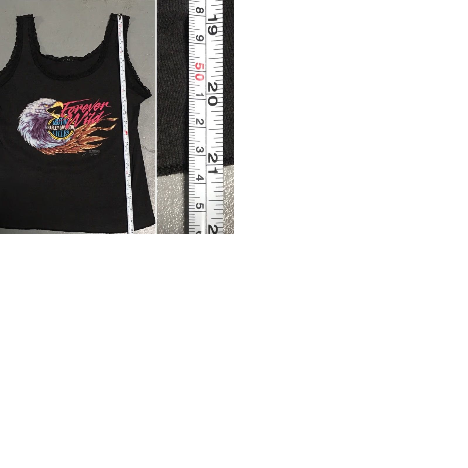 Harley Davidson VINTAGE Harley-Davidson Tank Top 3D EMBLEM Forever Wild Gray M 1990s Boys/Girls? Size M / US 6-8 / IT 42-44 - 9 Thumbnail