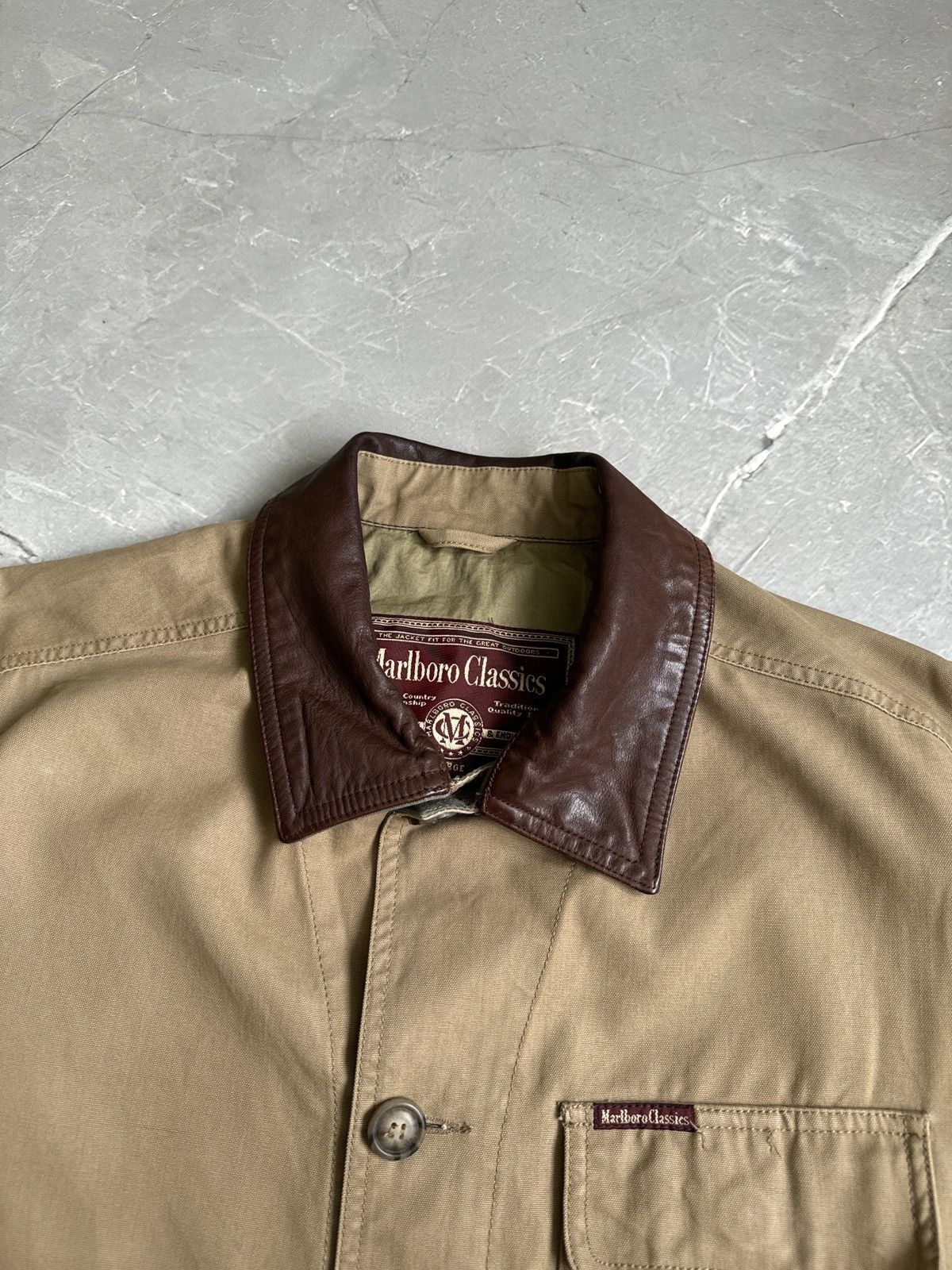 Marlboro Classics Vintage Marlboro Classics Leather Collar Work Coat Size US L / EU 52-54 / 3 - 9 Thumbnail