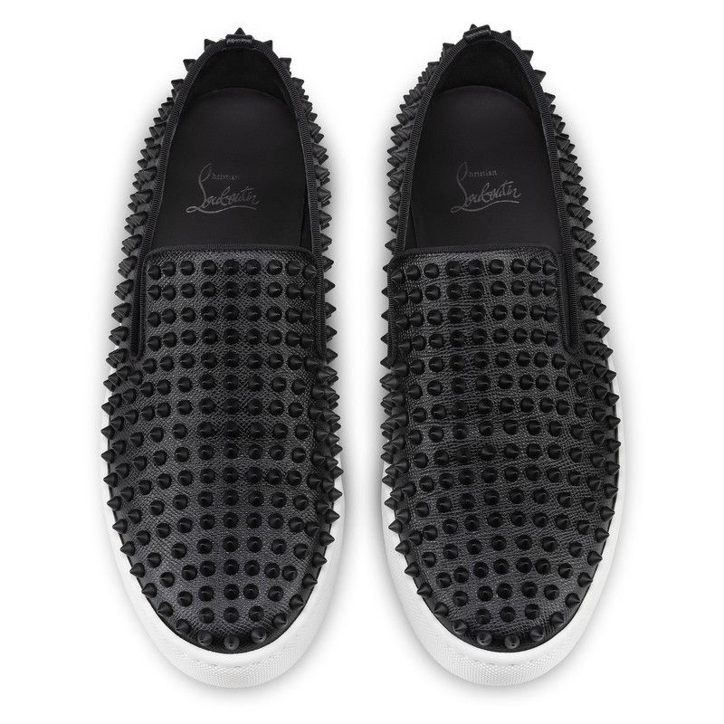 Christian Louboutin oc11z0126 Spike Boat in Black Size US 8 / EU 41 - 3 Thumbnail