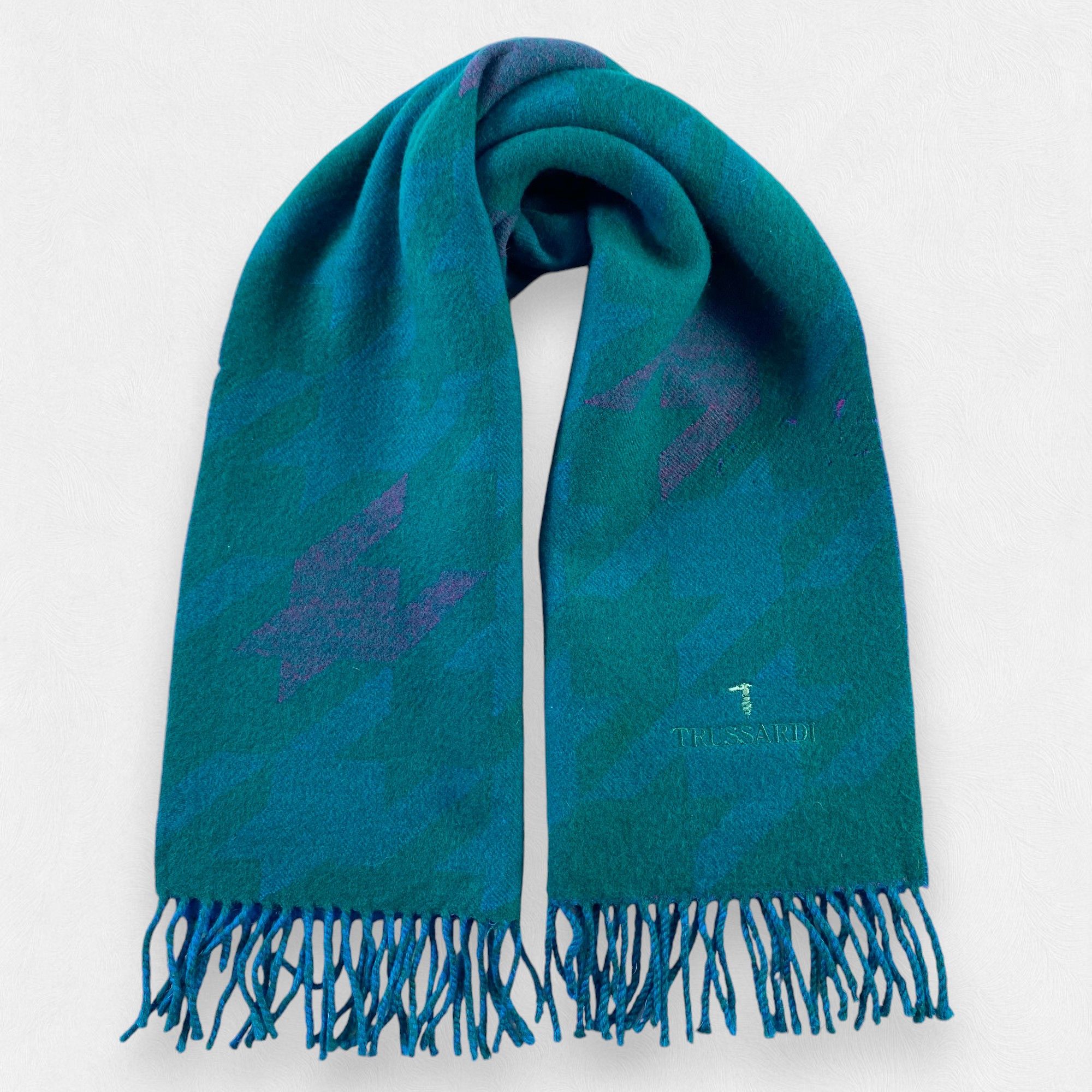 Trussardi Multicolor Green Trussardi Scarf Neck Wrap Muffler Size ONE SIZE - 1 Thumbnail