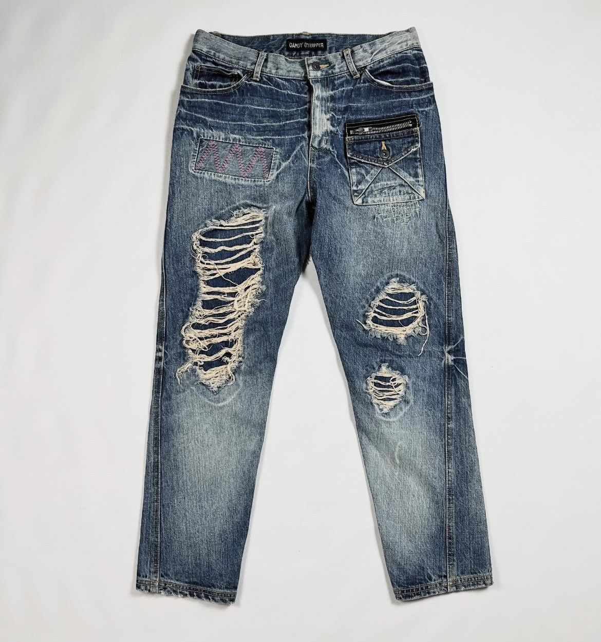 Hysteric Glamour 2000s Ministry Candy Japanese Distressed Wash Jeans y2k Lgb Size US 31 - 1 Thumbnail