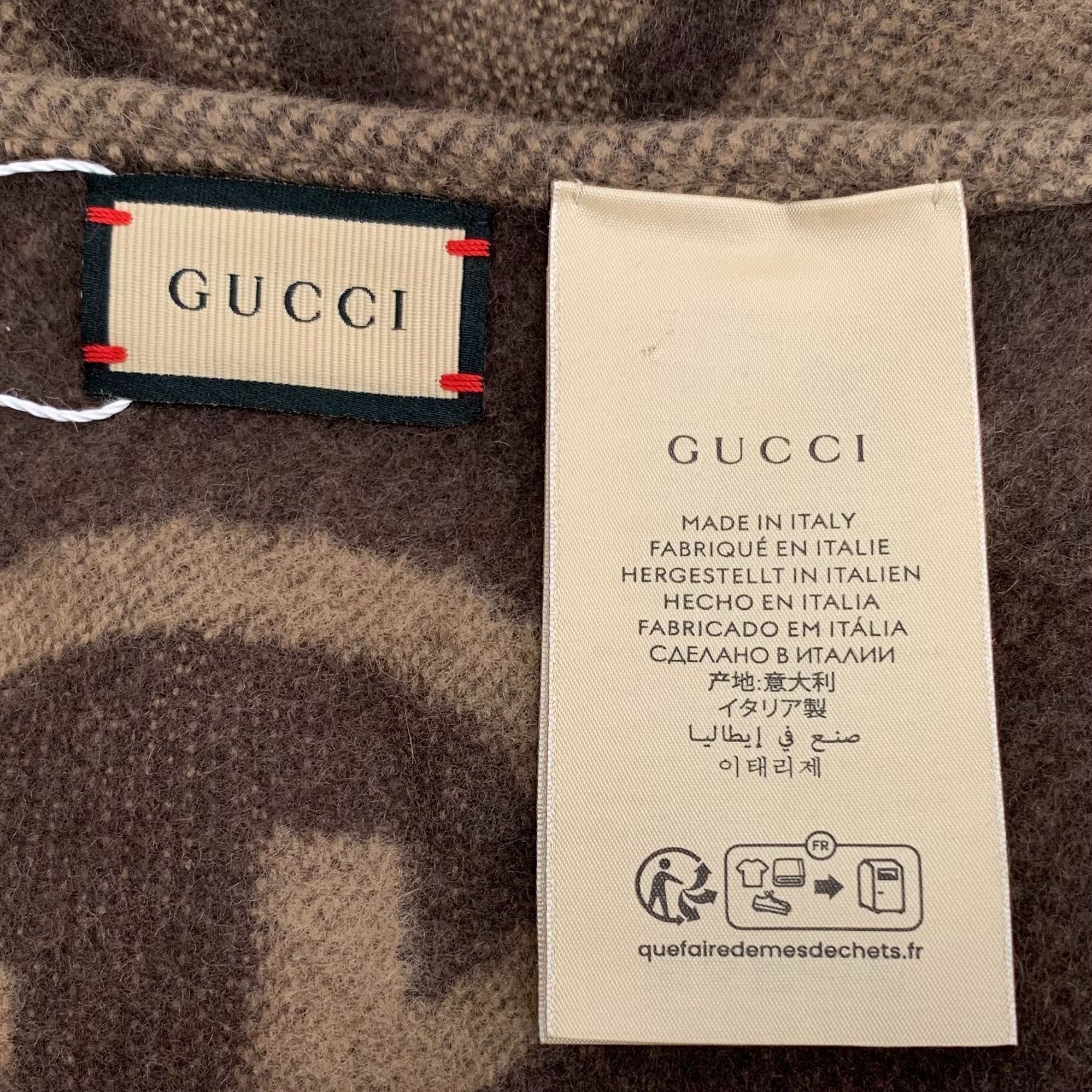 Gucci Gucci GG Logo Wool Cashmere Poncho Shawl Wrap Cape With Frin Size M / US 6-8 / IT 42-44 - 7 Thumbnail
