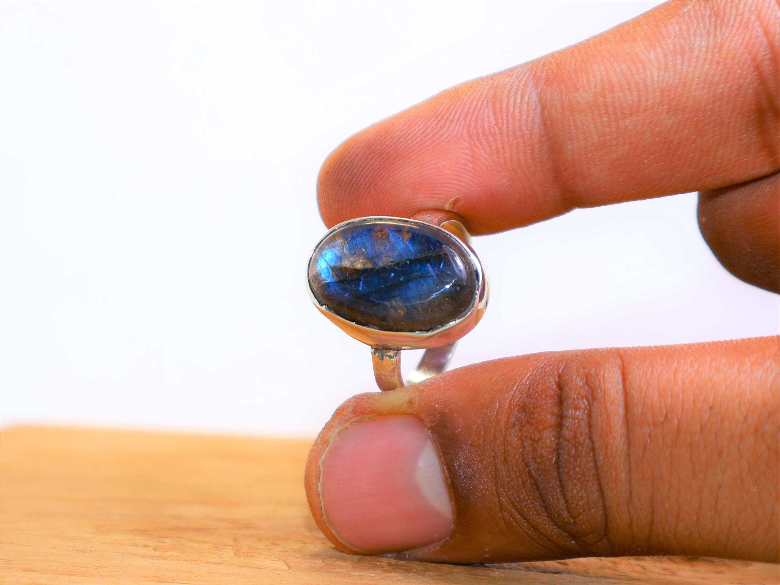 Handmade Labradorite Ring, 925 Sterling Silver Handmade Women Jewelry Size ONE SIZE - 8 Thumbnail