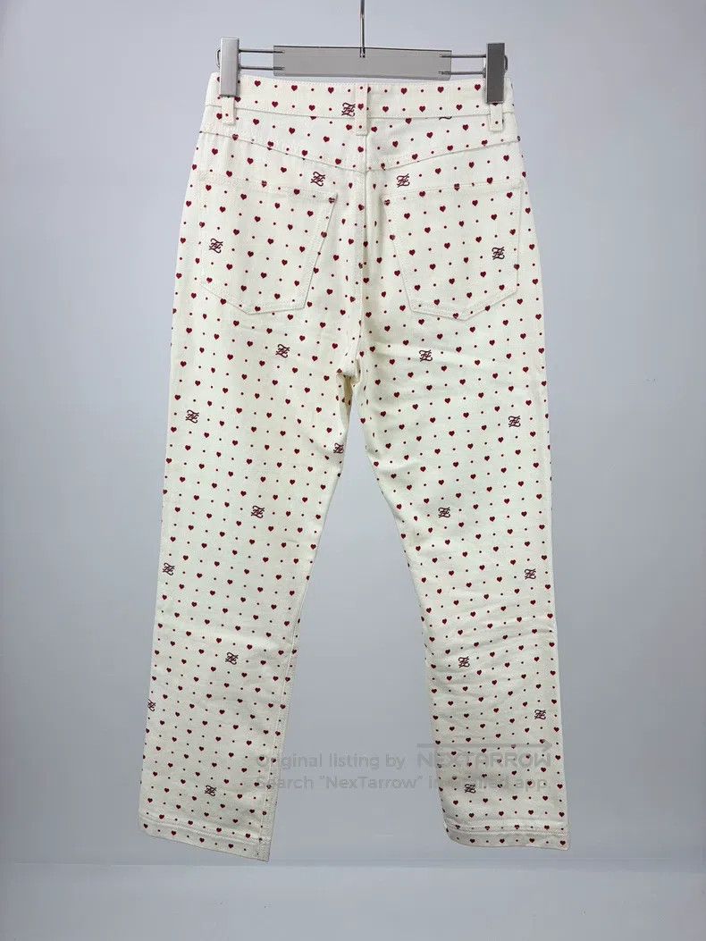 Fendi Fendi Heart Logo Embellished Denim Pants Size 26" / US 2 / IT 38 - 4 Thumbnail