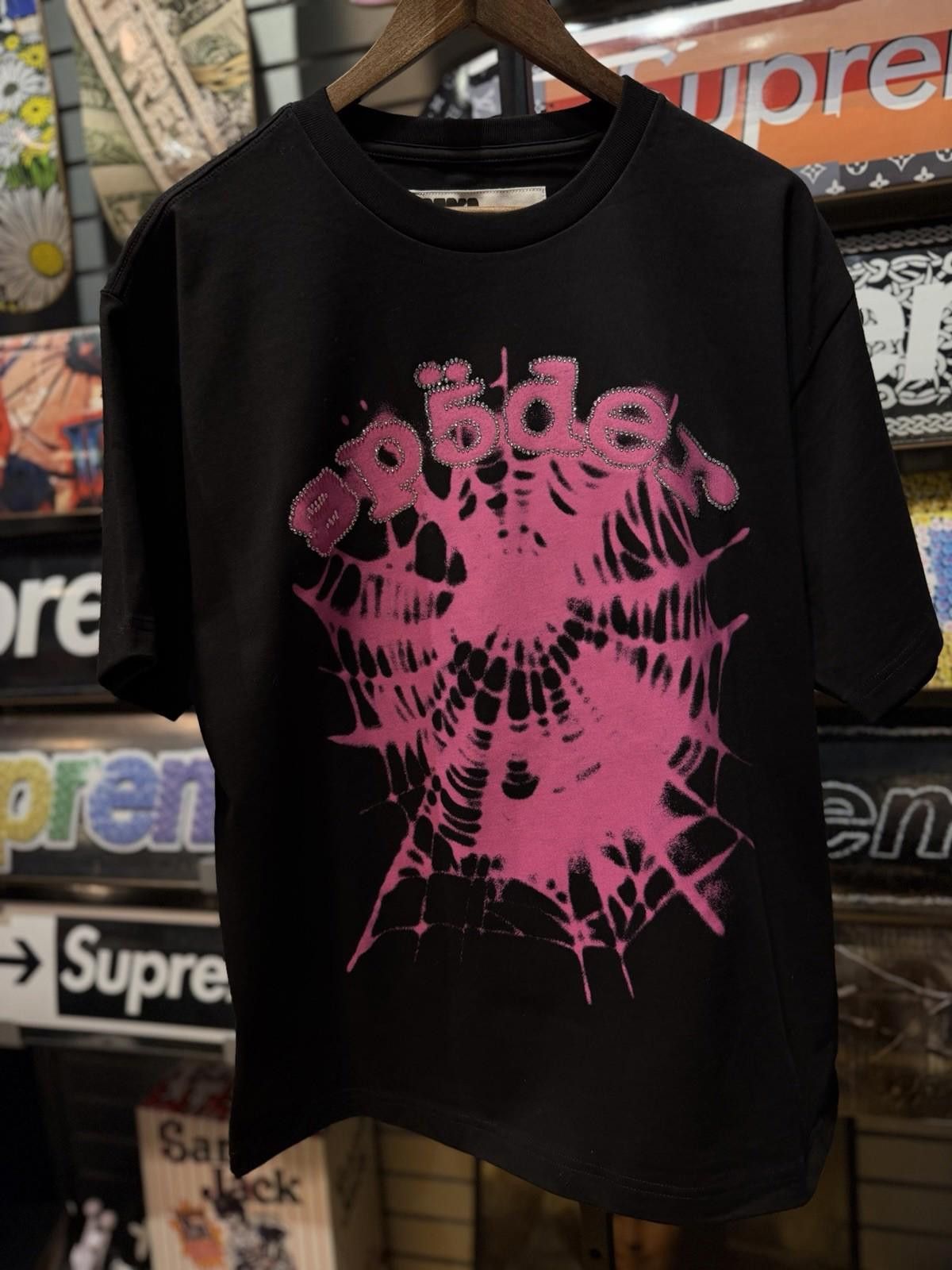 Sp5der Sp5der OG Web V2 Tee Stones Brand New Black Pink Size (L) Size US L / EU 52-54 / 3 - 3 Thumbnail