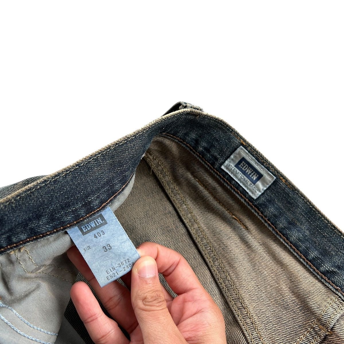 Edwin × Japanese Brand Vintage Japan Edwin 403 Mud Wash Distress Style Jeans Size US 33 - 6 Thumbnail