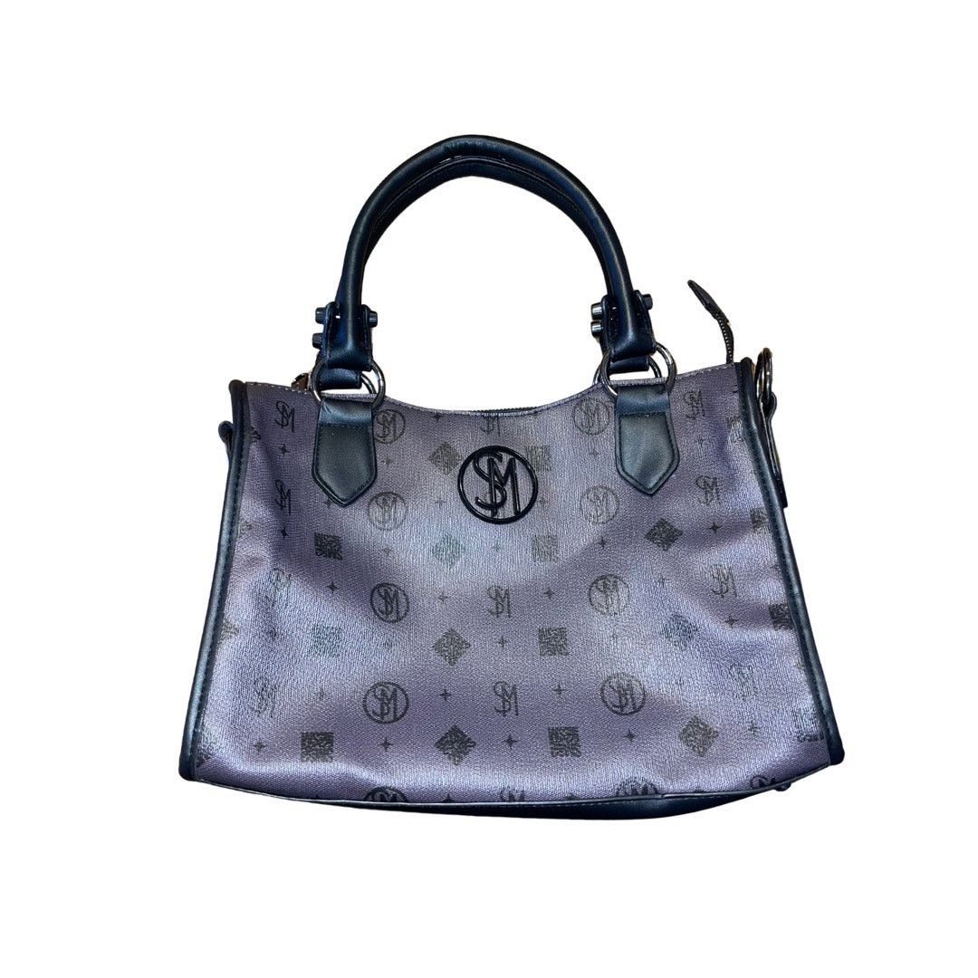 Steve Madden Gilda Satchel Monogram Black Handbag Purse 90s Y2K Size ONE SIZE - 1 Thumbnail