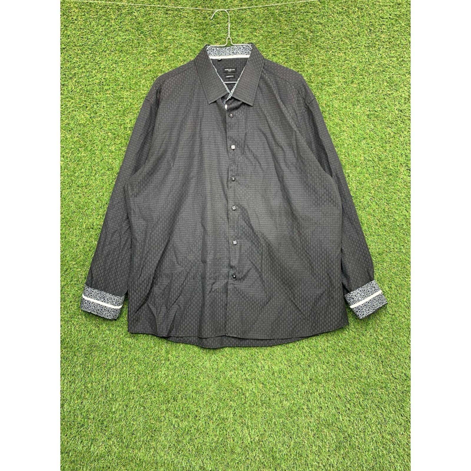 Vintage VINTAGE Rosso Milano Shirt Mens 2XL Long Sleeve Button-Down Collared Black Cotton Modern Fit Shirt Size US XXL / EU 58 / 5 - 3 Thumbnail