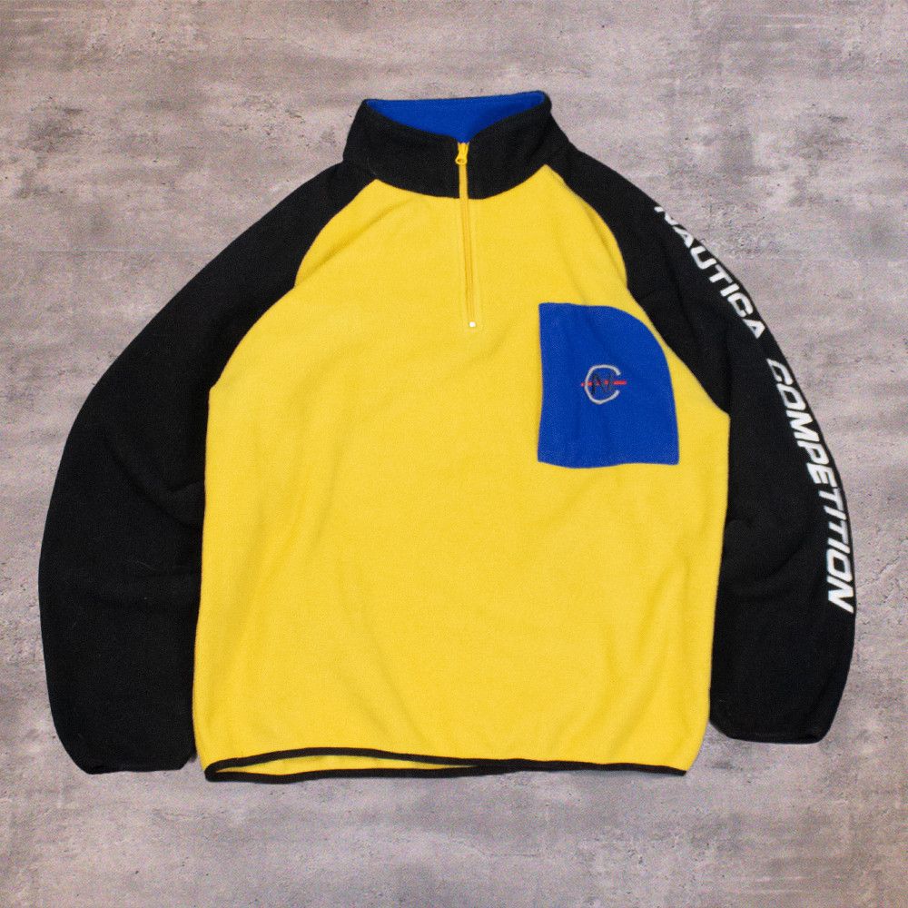 Nautica Vintage 1990's Nautica Competition Yellow Pile Fleece Jacket Size US L / EU 52-54 / 3 - 1 Thumbnail