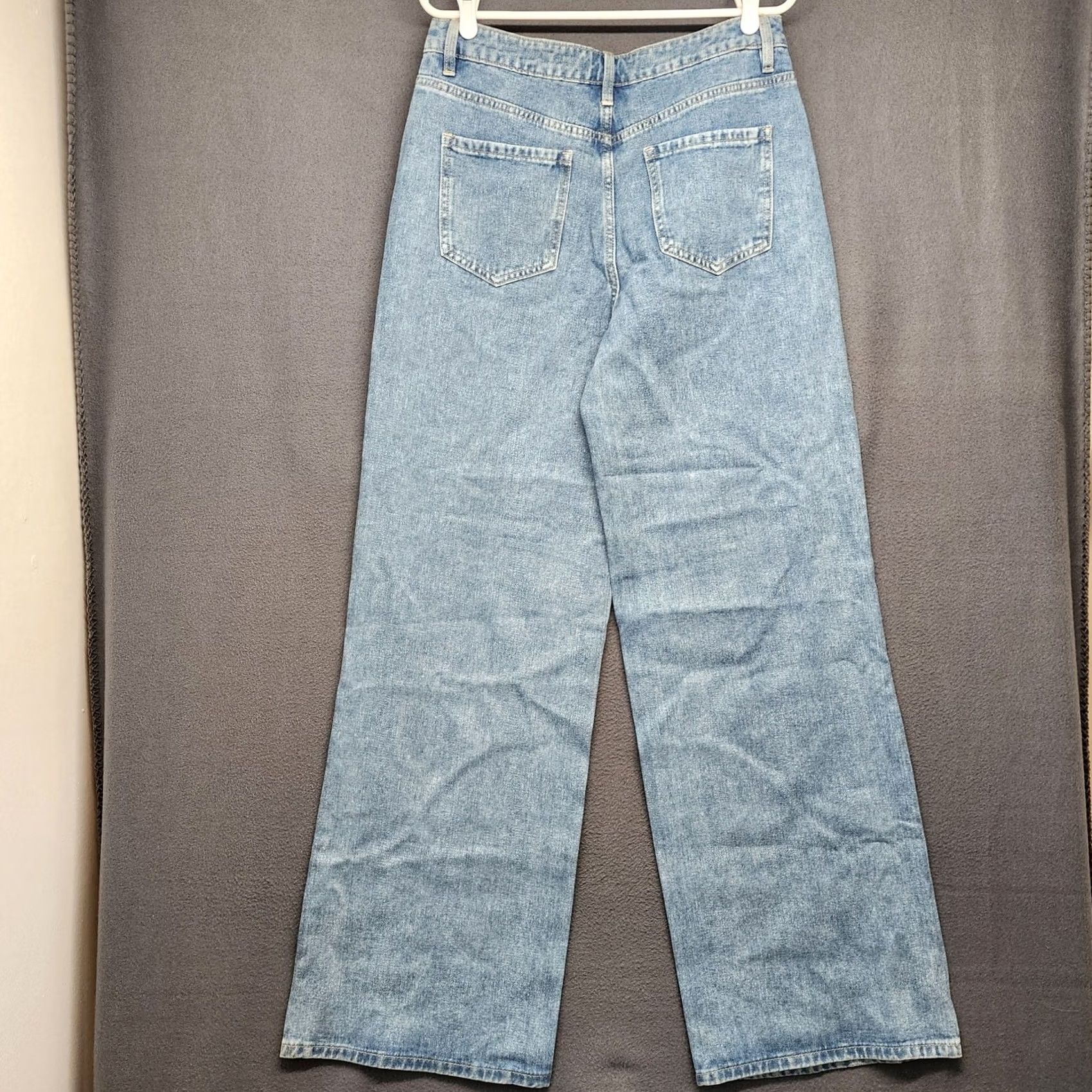 Vintage Rehab Lab Jeans Womens Large Baggy Wide-Leg Light Wash Distressed Dark Fade 5-Pocket Denim Jeans Mens? Size 36" / US 14 / IT 50 - 2 Thumbnail