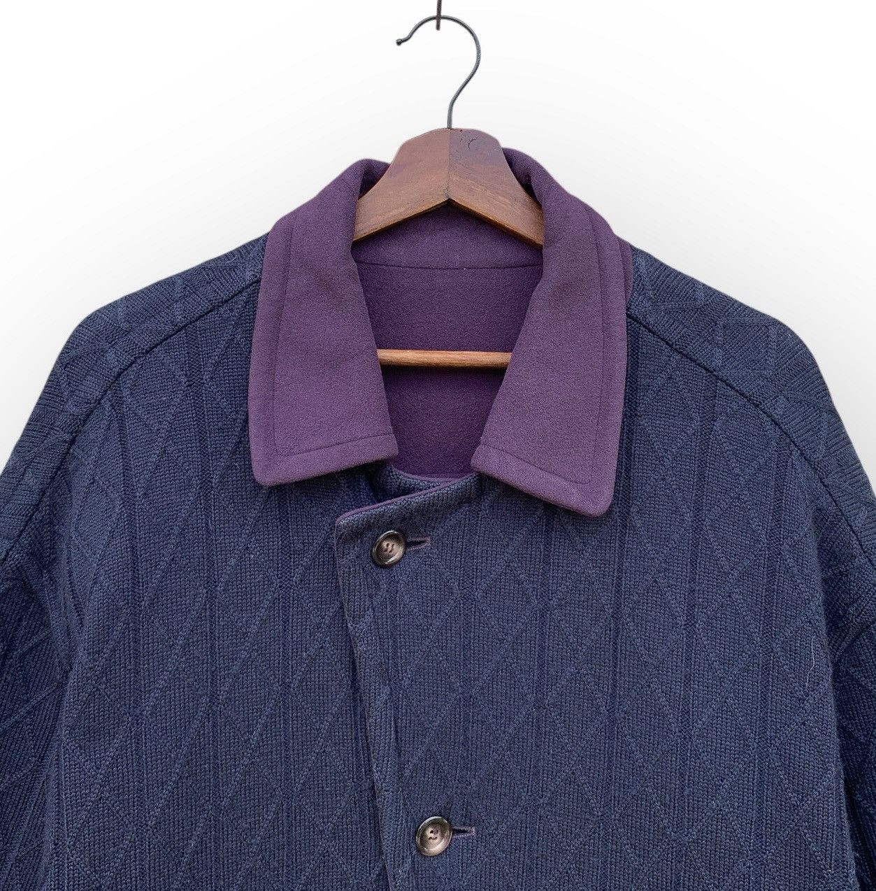 Christian Dior Monsieur VINTAGE CHRISTIAN DIOR MONSIEUR REVERSIBLE WOOL KNIT JACKET Size US XL / EU 56 / 4 - 7 Thumbnail