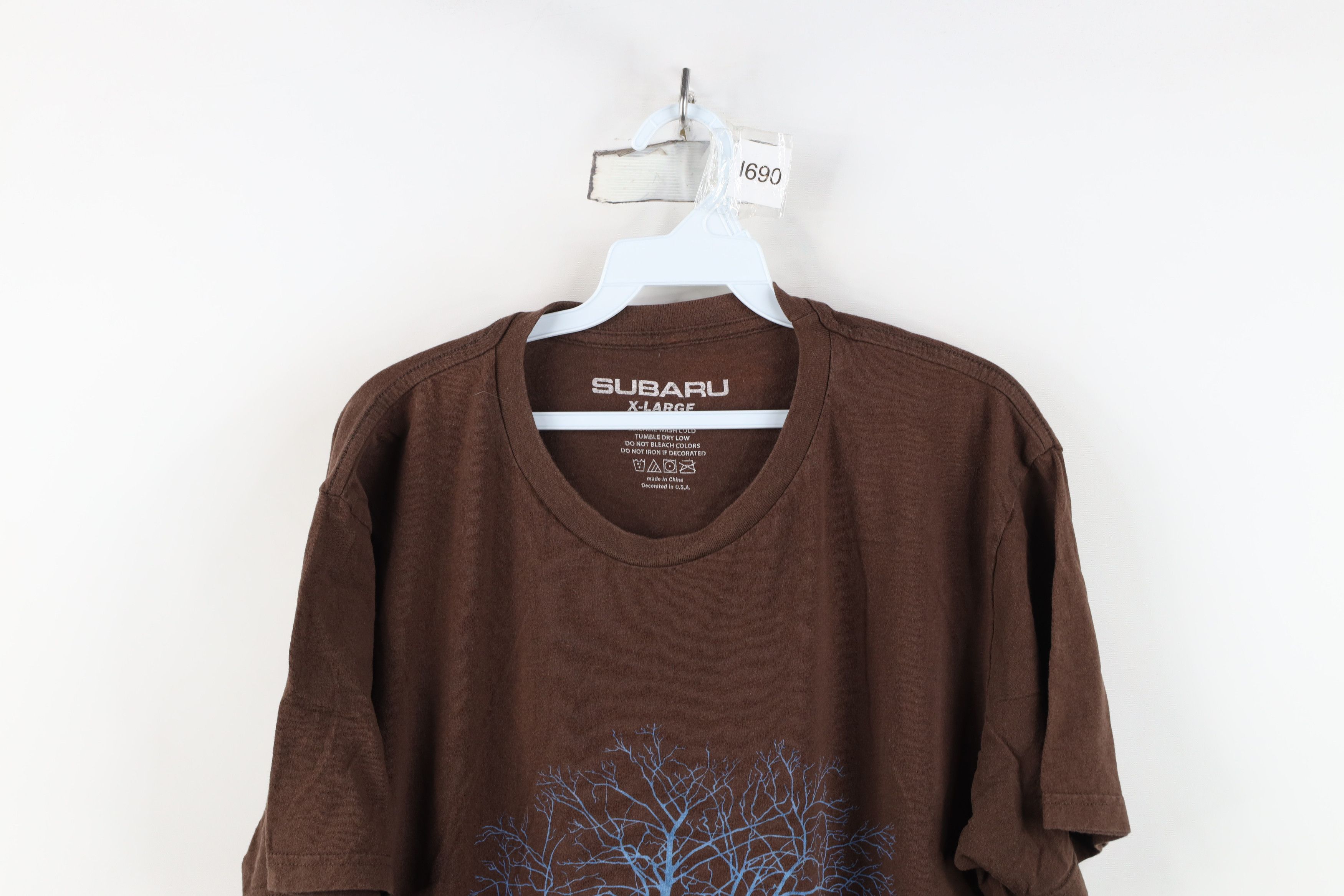 Vintage Y2K Subaru Spell Out Tree Racing Short Sleeve T-Shirt Brown Size US XL / EU 56 / 4 - 2 Thumbnail