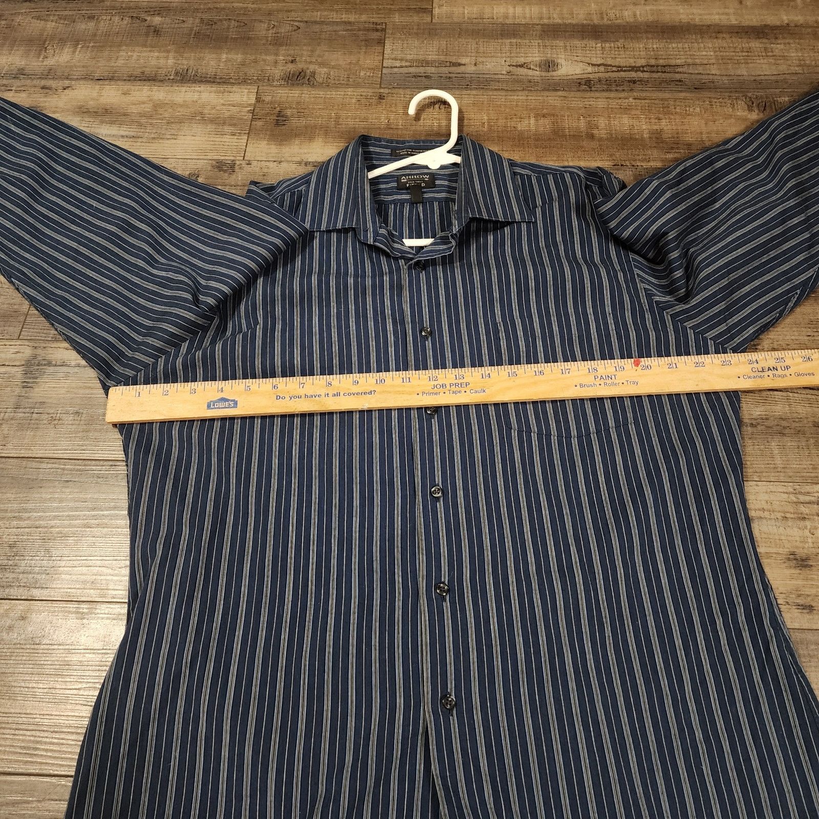 Arrow Arrow fitted men striped shirt wrinkle free Large 2207 Size US L / EU 52-54 / 3 - 3 Thumbnail