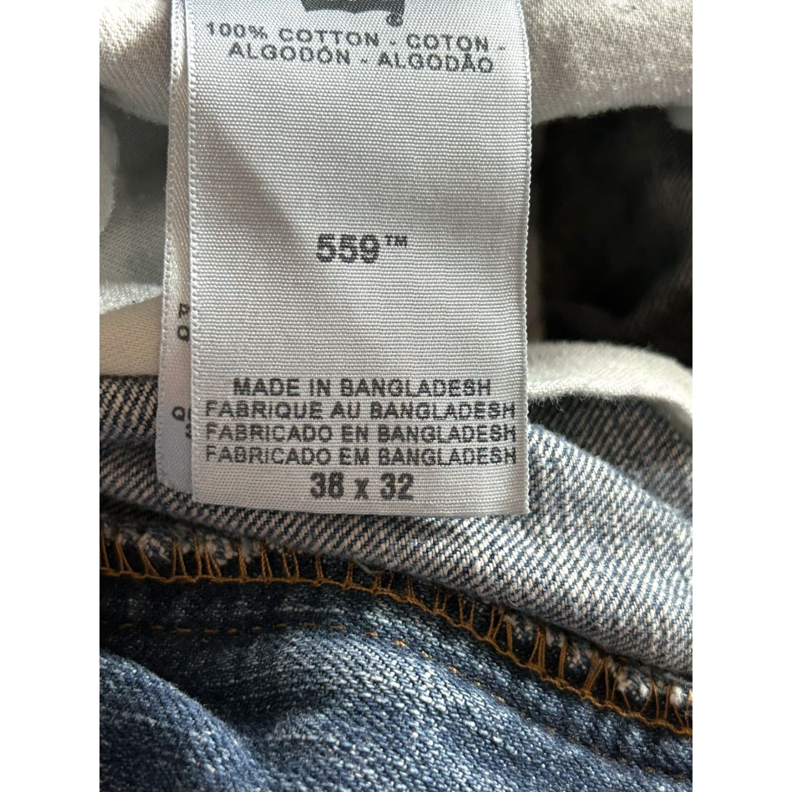 Levi's Levi's 559 Jeans Mens Relaxed Straight Fit Medium Wash 38x32 Regular Denim Blue Pocket Zipper Button Logo 500 Series Men Jeans Size US 38 / EU 54 - 4 Thumbnail