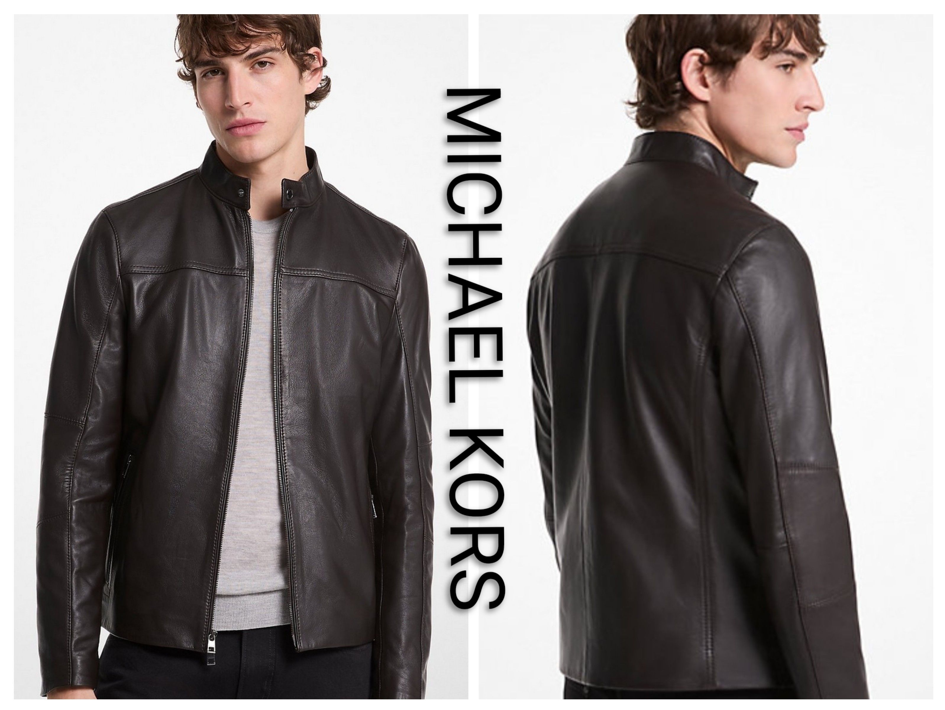 Michael Kors Michael Kors Men's Leather Racer Jacket New with tag Size US S / EU 44-46 / 1 - 1 Thumbnail