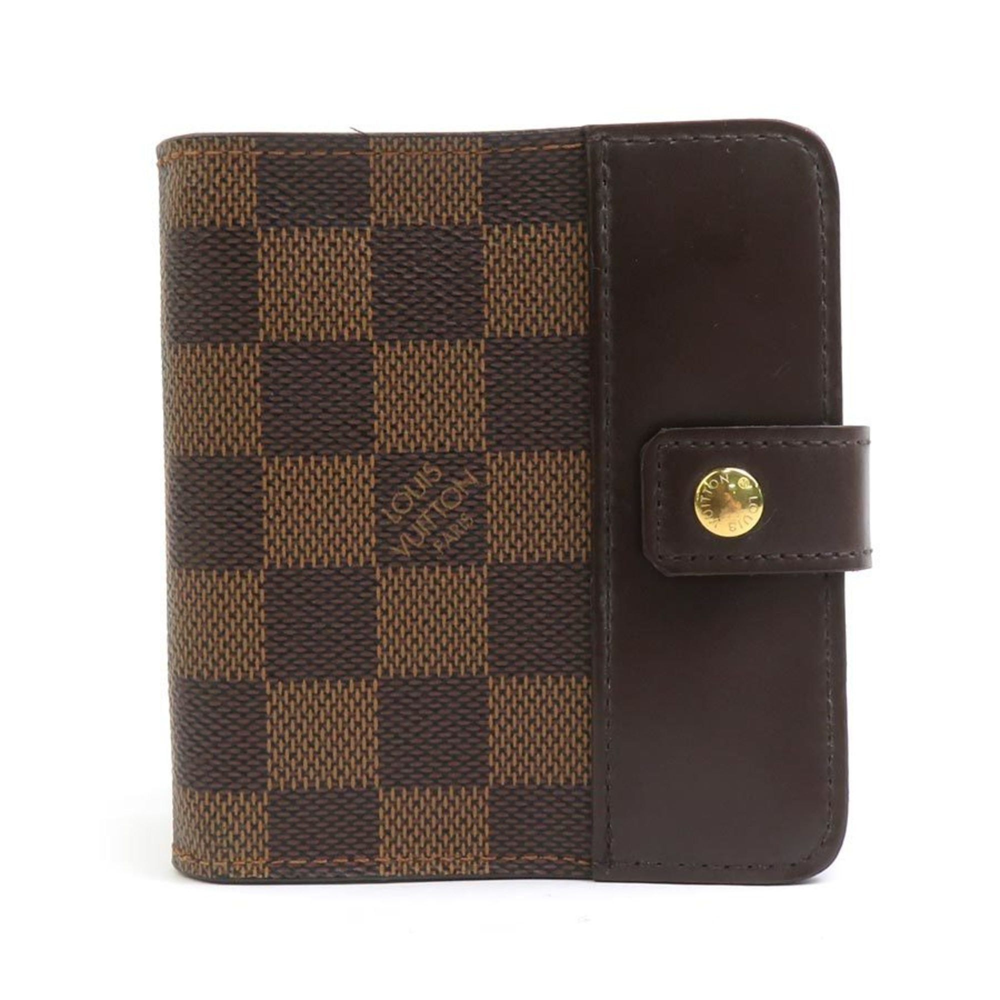 Louis Vuitton Bi-fold wallet Damier Compact Zip canvas Brown Gold Men's Women's N61668 e60479a