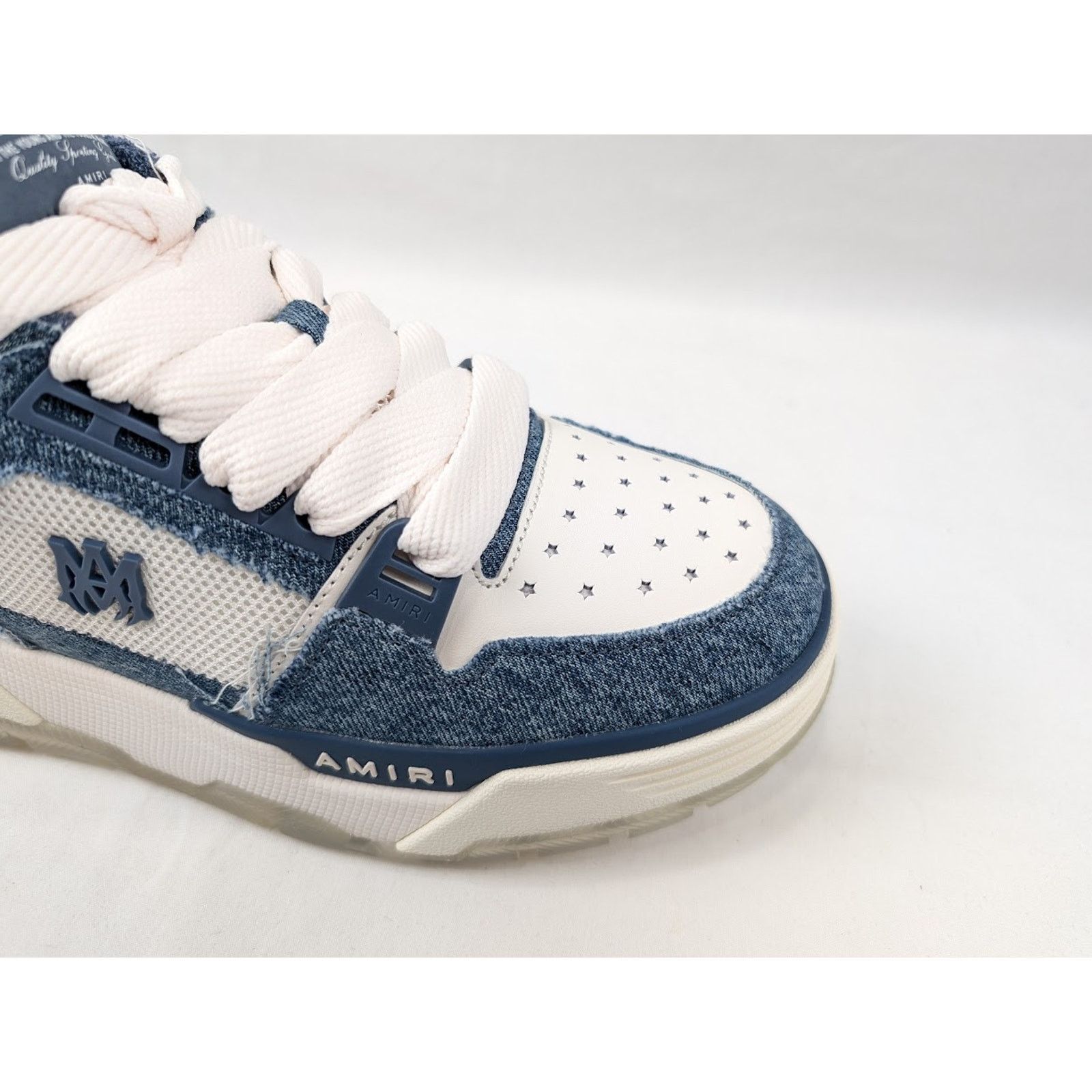Amiri o1rshd1 Vintage Denim MA-1 Sneakers in Washed Indigo Size US 8 / EU 41 - 3 Thumbnail
