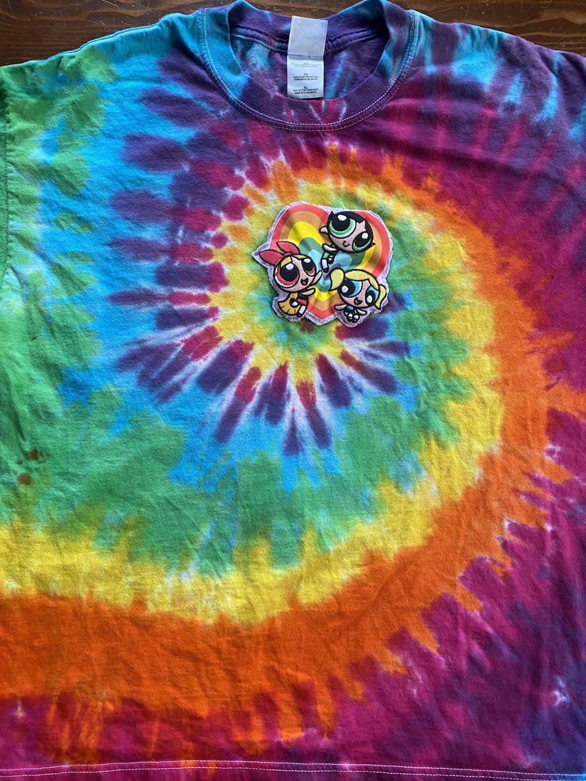 Cartoon Network Vintage Y2K Power Puff Girls Patch Tie Dye Tee Size US XL / EU 56 / 4 - 1 Thumbnail