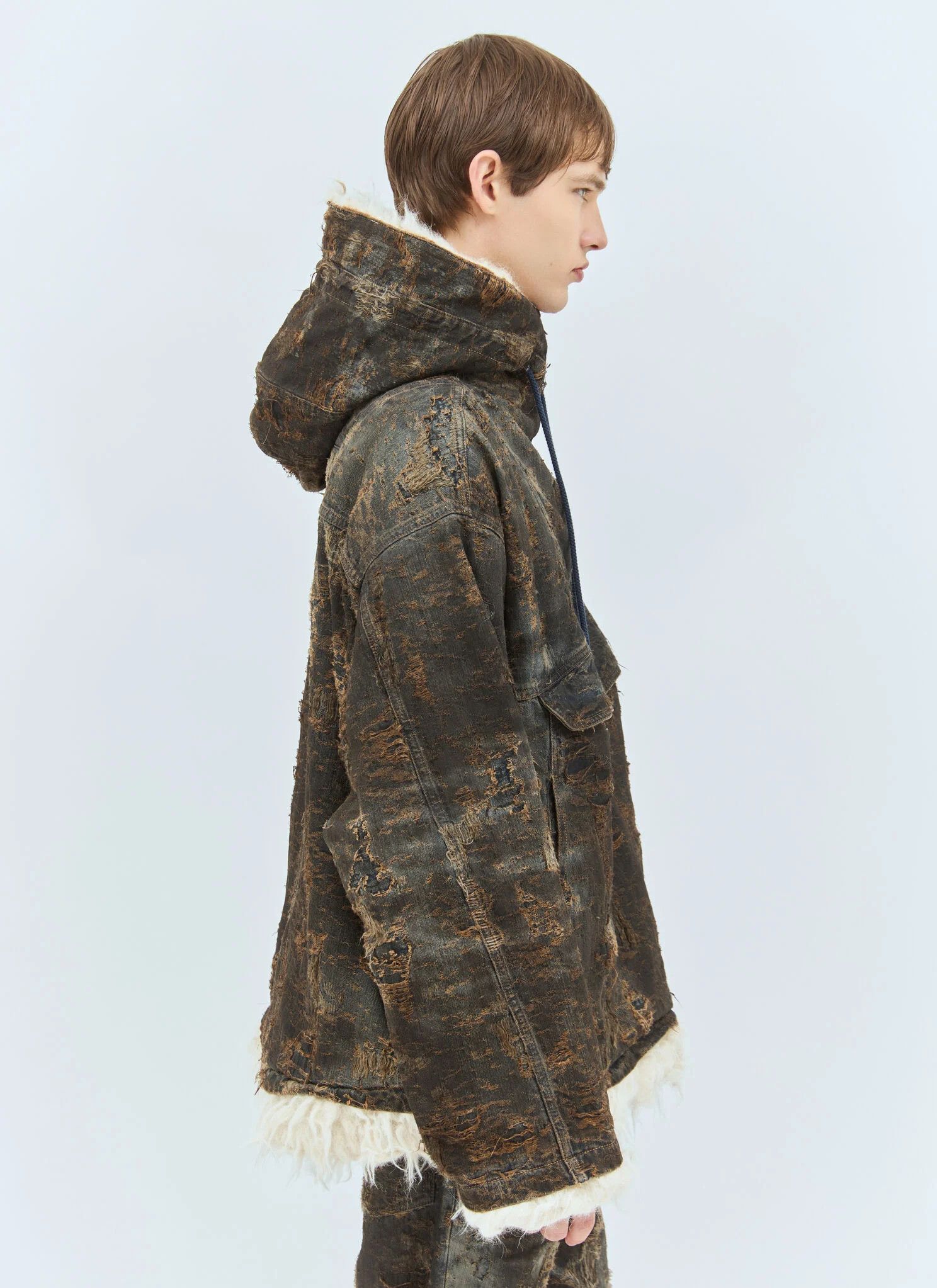 Diesel Diesel D-ARAK-FSF Coated Jacquard Denim Anorak Size US L / EU 52-54 / 3 - 3 Thumbnail
