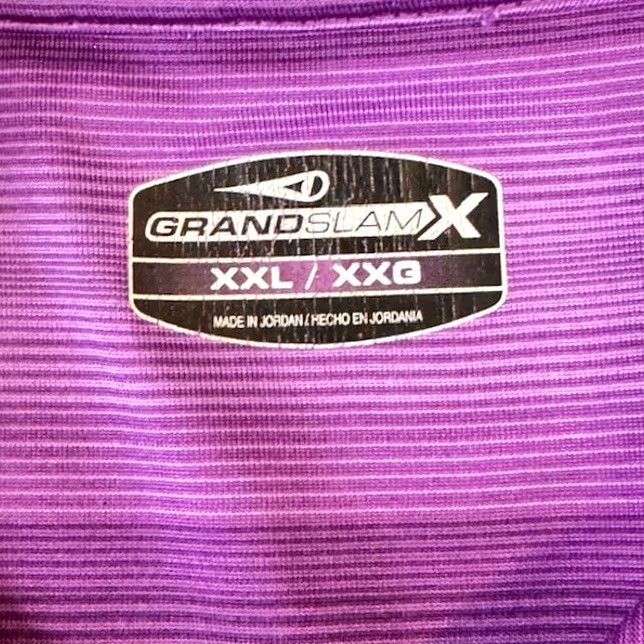 Vintage Grand Slam Polo Shirt Men's 2XL Striped Purple Blue Short Sleeve Golf Shirt Polo XLL Size US XXL / EU 58 / 5 - 2 Thumbnail