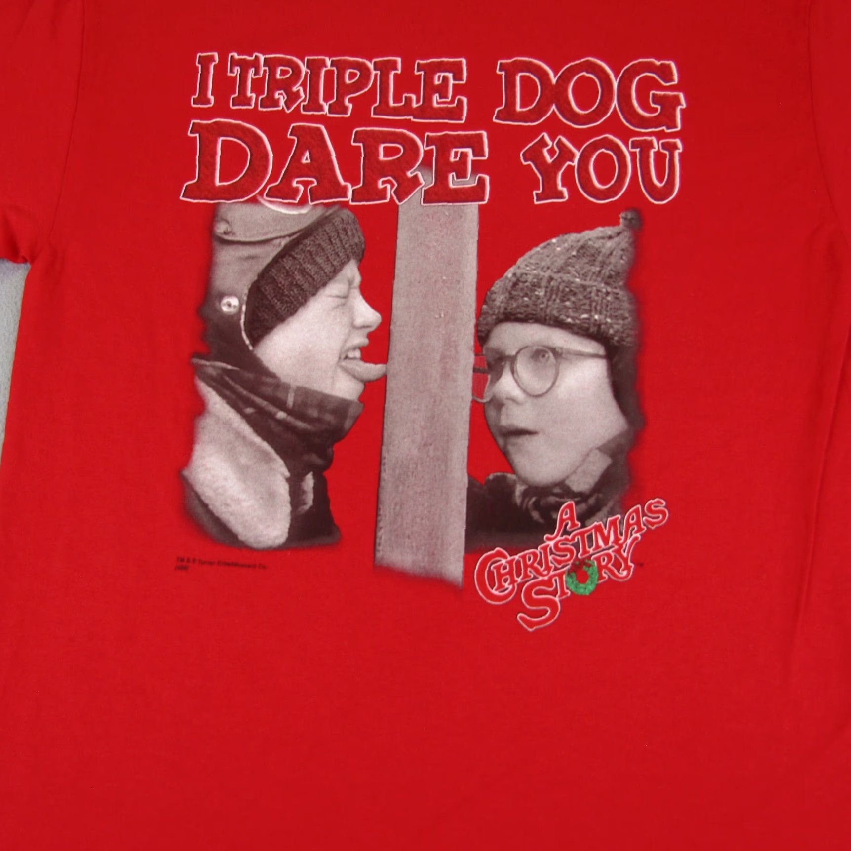 Vintage VINTAGE A Christmas Story Shirt Men Medium Red Triple Dog Dare You Movie Y2K Tee Mens Size US M / EU 48-50 / 2 - 2 Thumbnail
