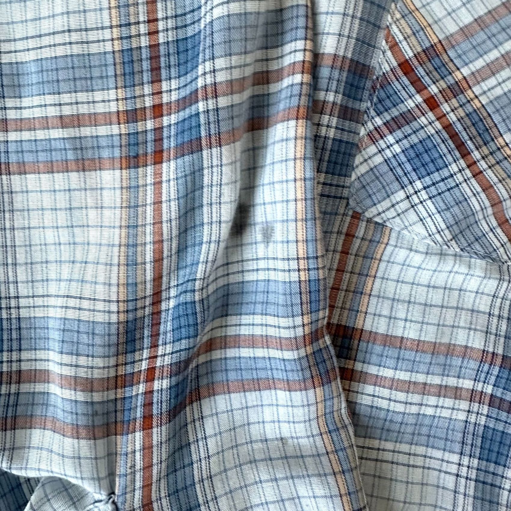 Vintage VINTAGE Round Up Shirt Mens L Blue Plaid Cowboy Western 70s Snap Button-Up Shirt Size US L / EU 52-54 / 3 - 7 Thumbnail