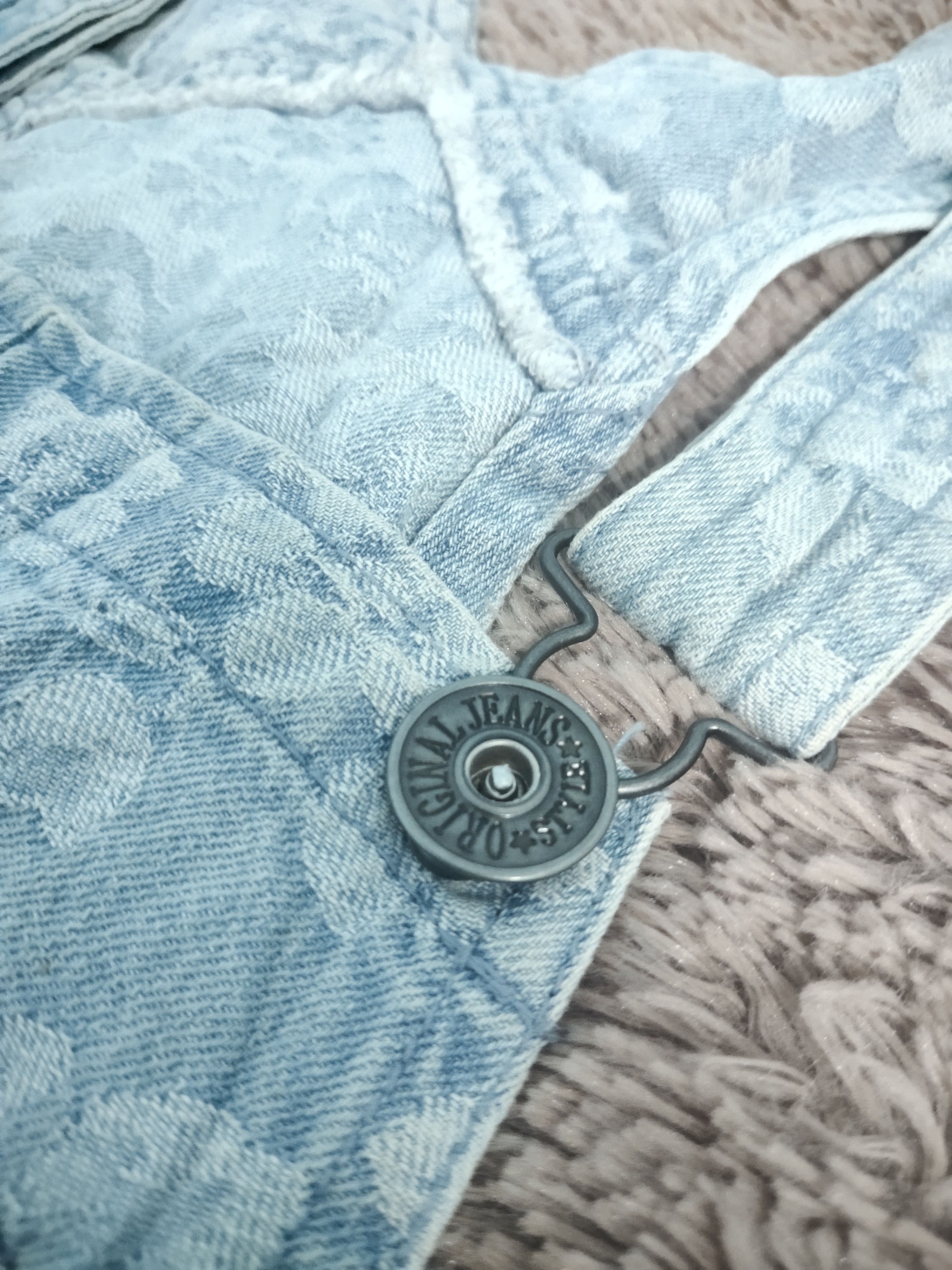 Japanese Brand Dungarees Denim Floral Print Short Skirt Size 32" / US 10 / IT 46 - 6 Thumbnail