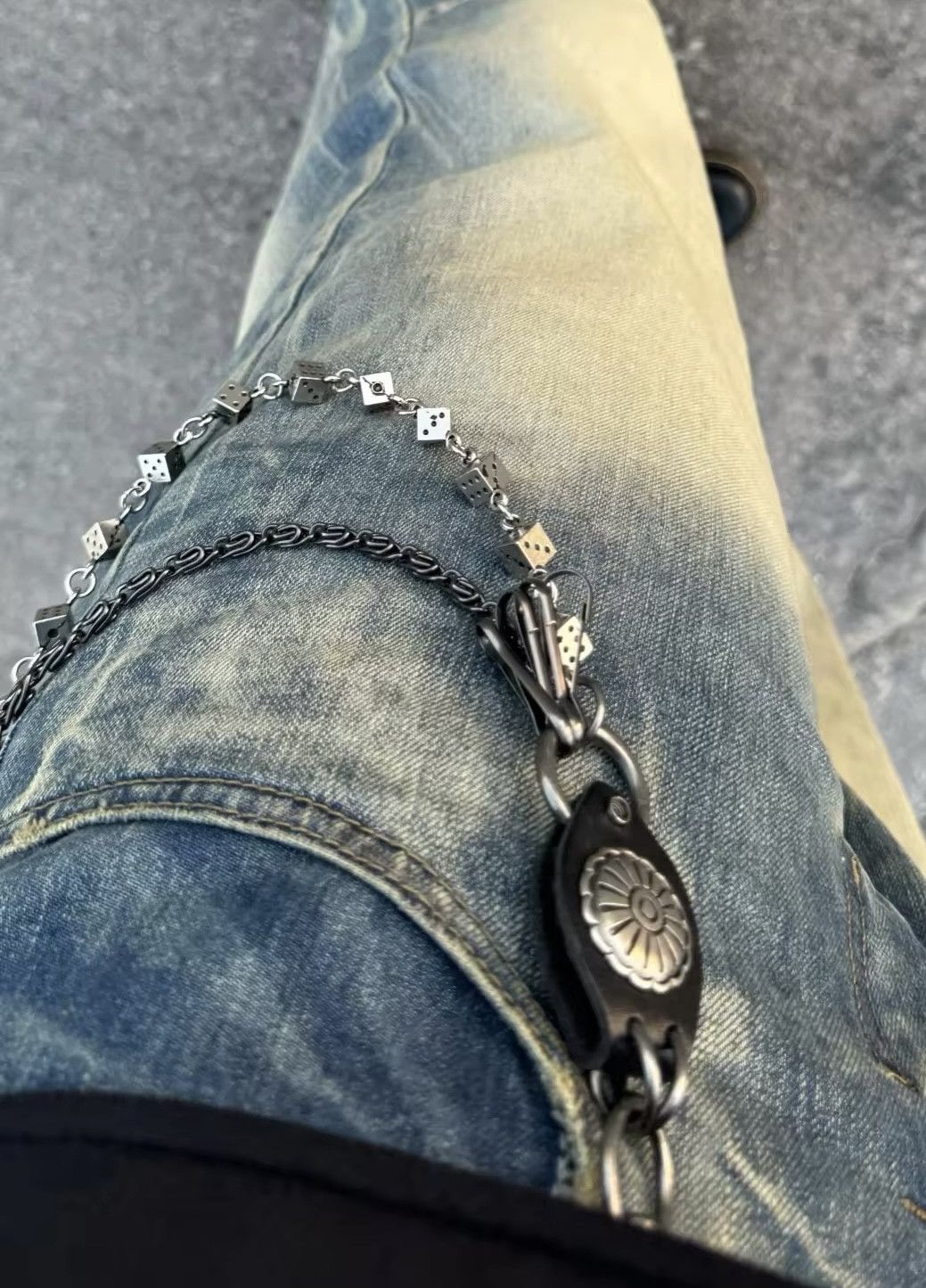 Jewelry Leather Dice Pant KeyChain Jean Size ONE SIZE - 6 Thumbnail
